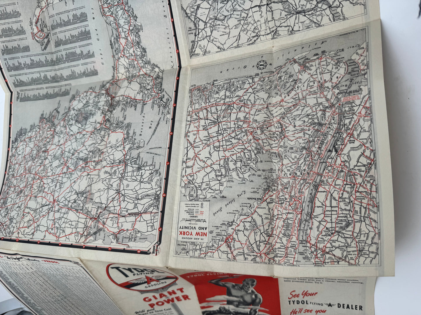 Vintage Roadmap Veedol Tydol 1940 Cape Cod NOS