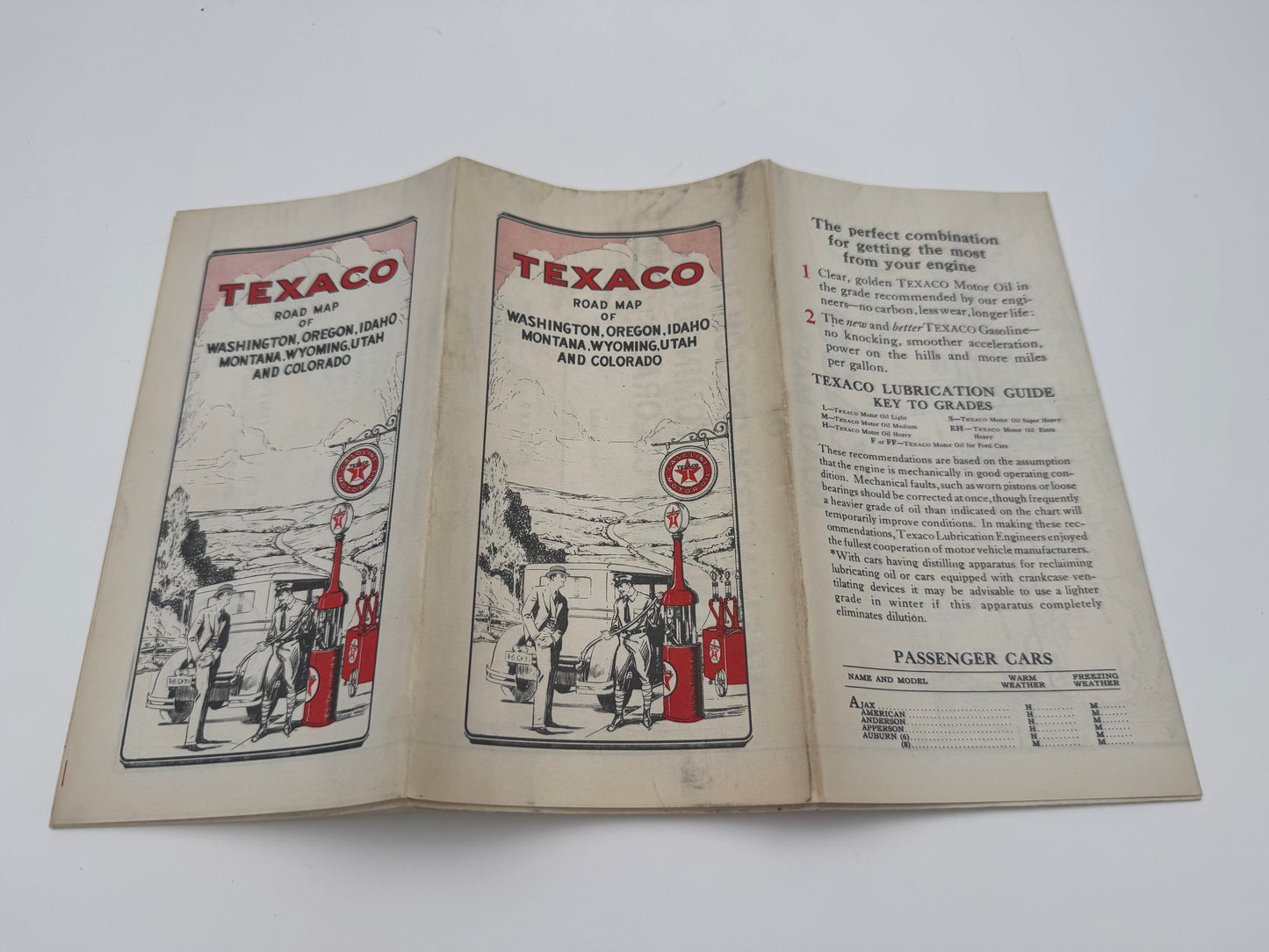 Vintage Roadmap Texaco WA ID CO