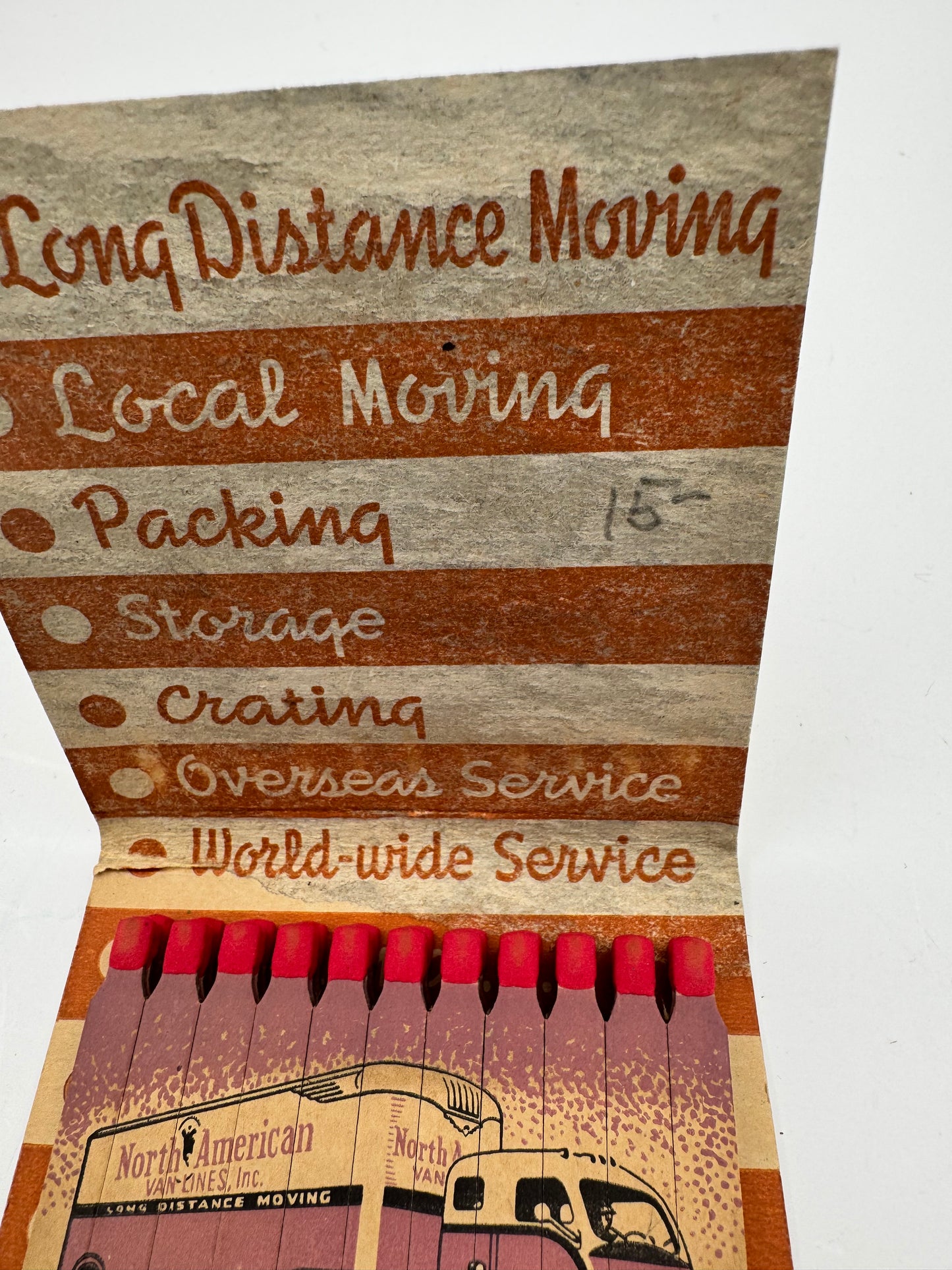 Vintage Feature Matchbook Full Schaller Movers 1930s