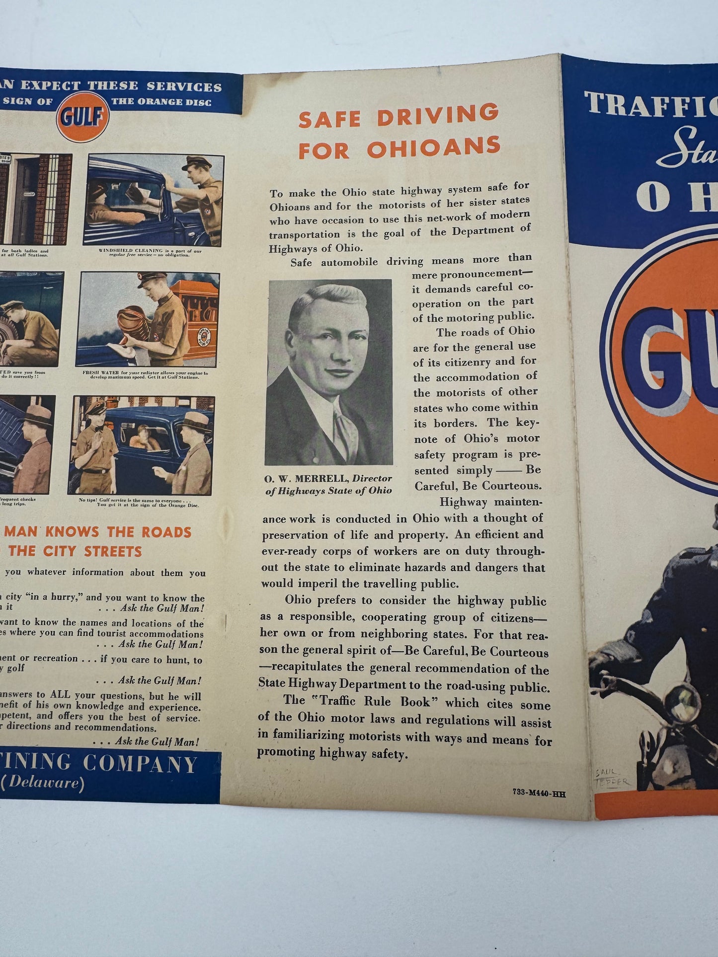 Vintage Gulf Oil Ohio Traffic Rules Police