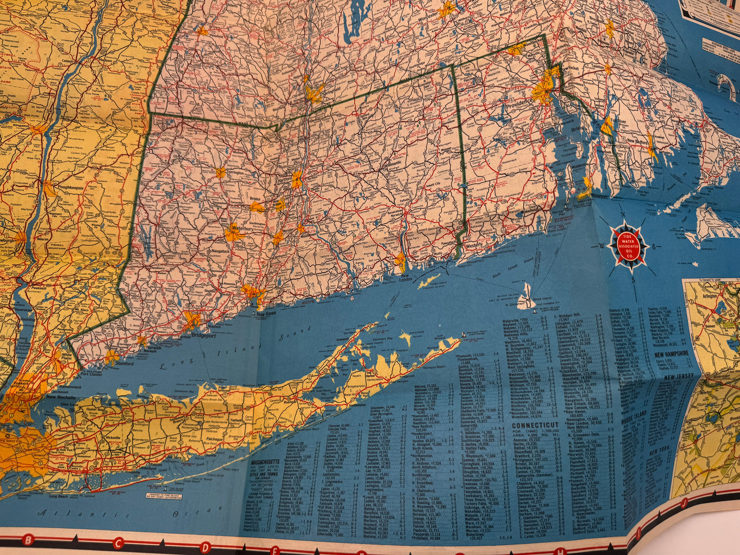 Vintage Roadmap Veedol Tydol 1940 Cape Cod NOS