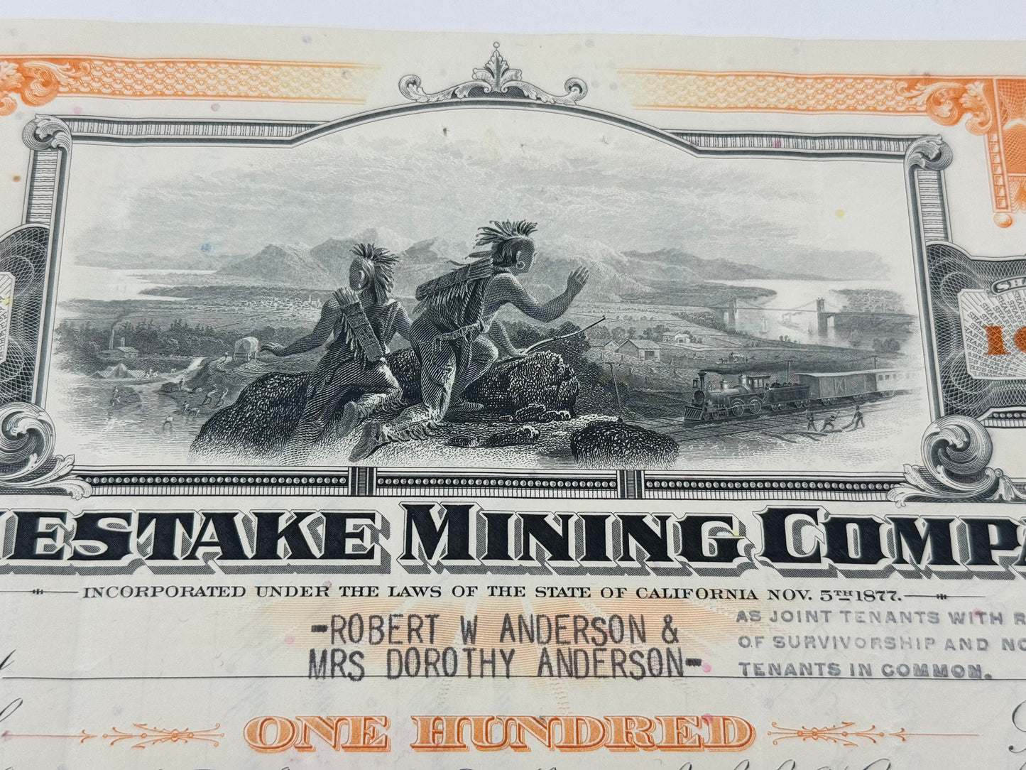 Vintage Stock Certificate Homestake Mining Co.