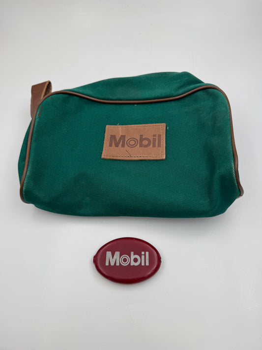 Vintage Mobil Oil Bank Bag And Coin Purse
