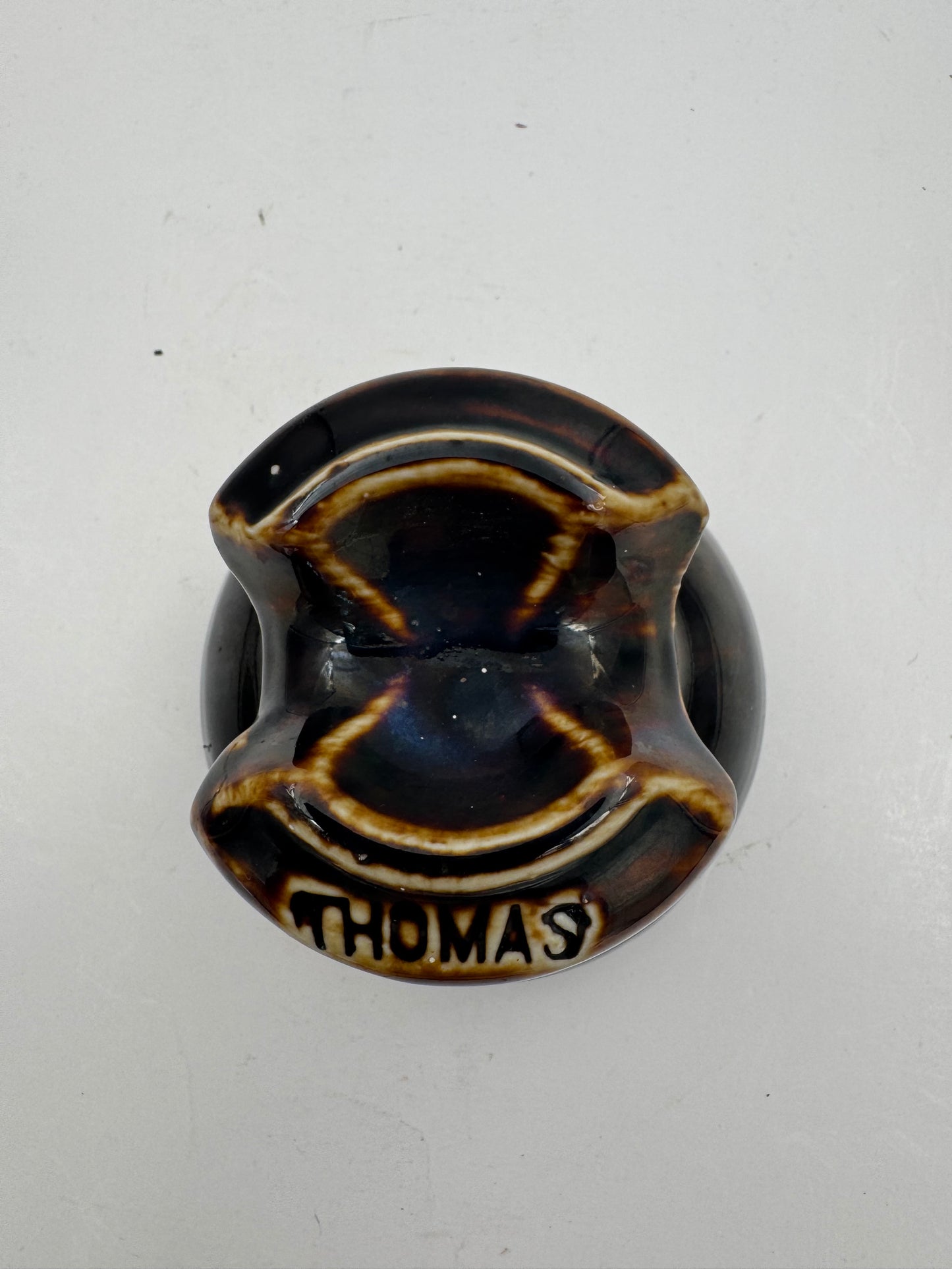 Vintage Porcelain Insulator R. Thomas & Sons Brown