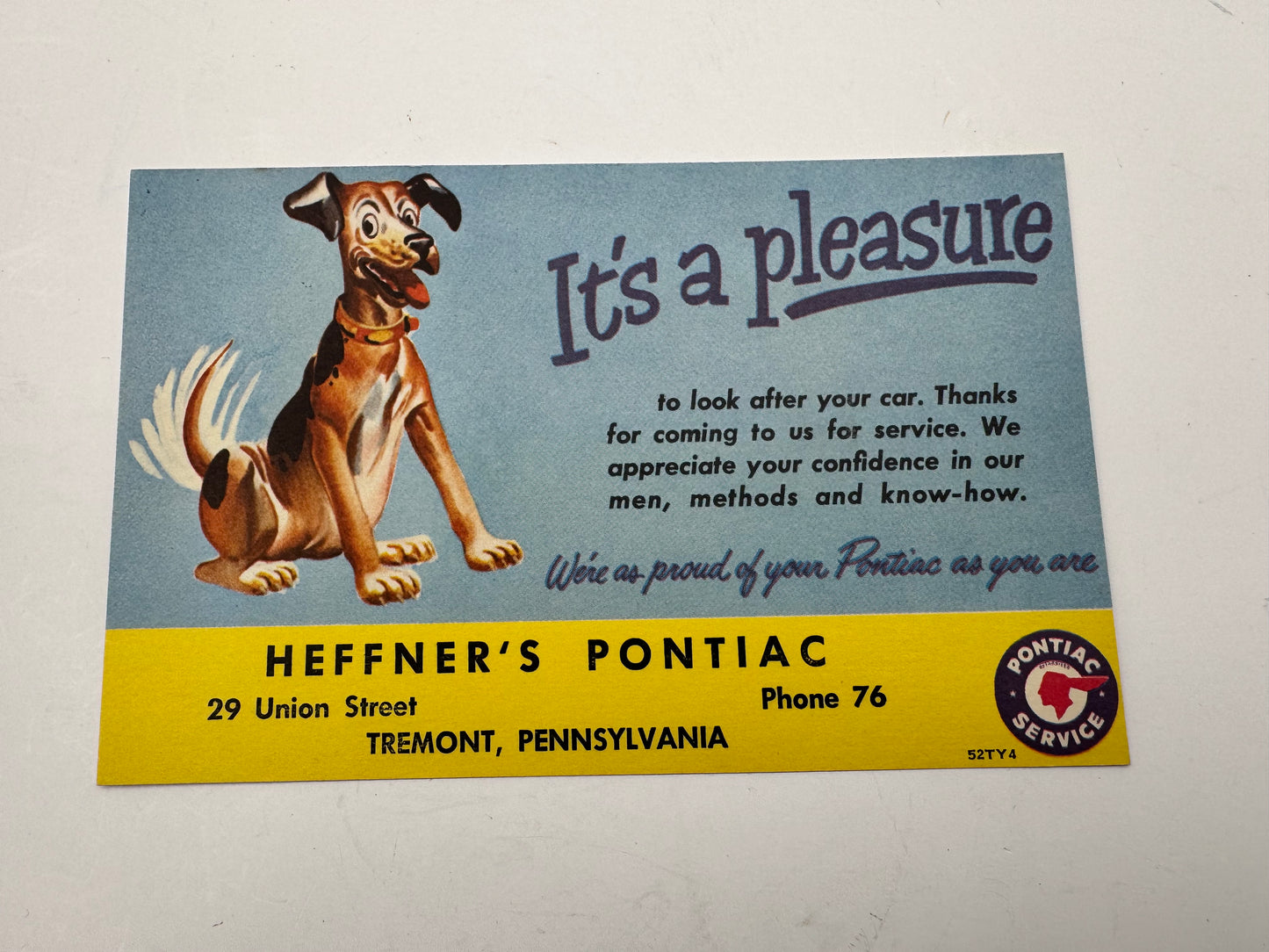 Vintage Pontiac Ink Blotters Featuring Dogs NOS Lot of 4