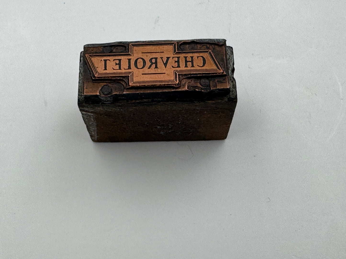 Vintage Printers Block Chevrolet Bow tie