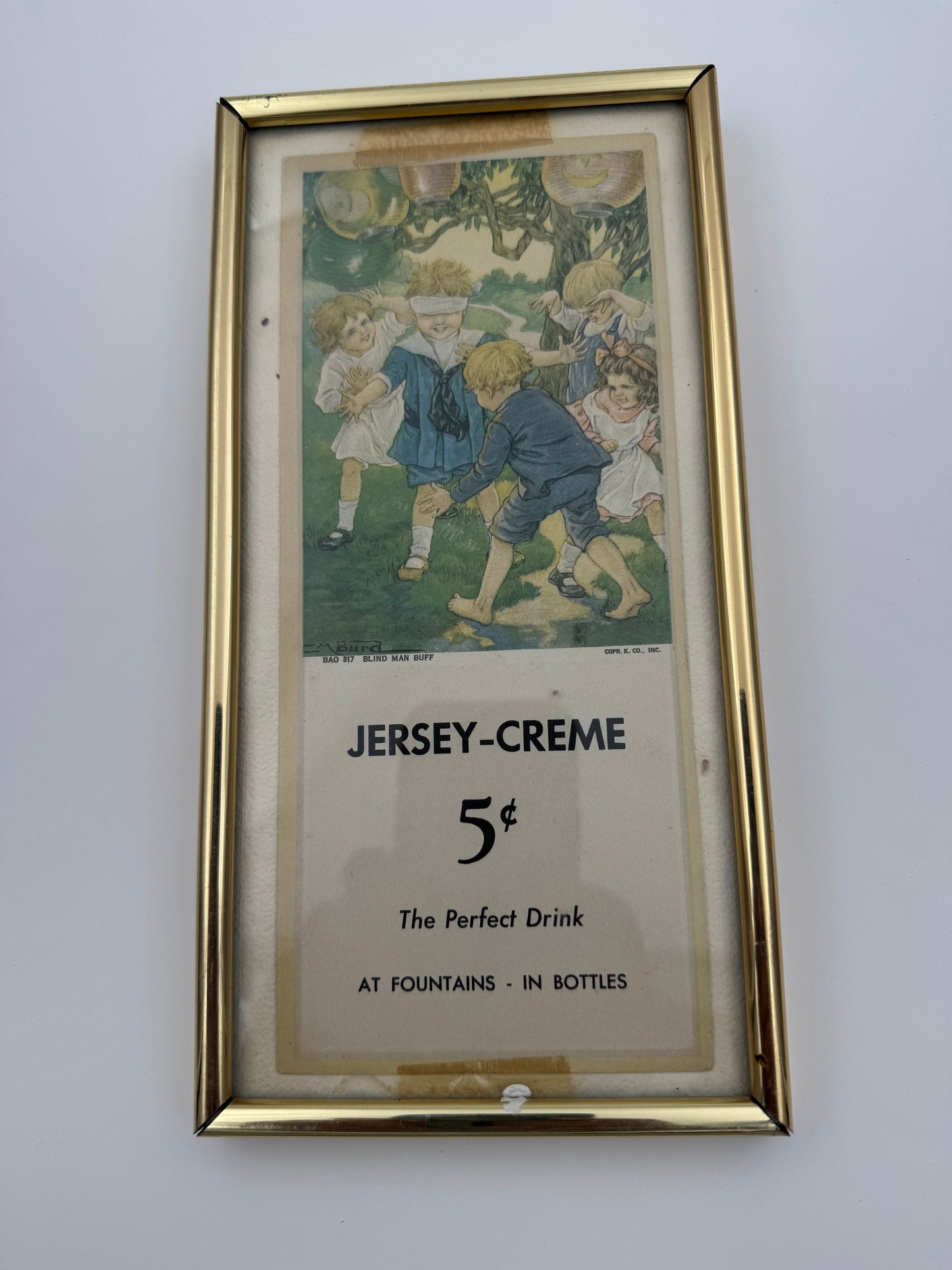 Vintage Soda Ad Jersey Crème 5 Cent