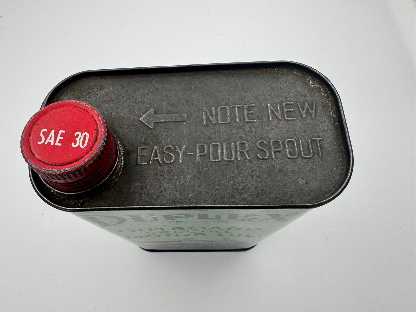 Vintage Duplex Outboard Oil Can Full