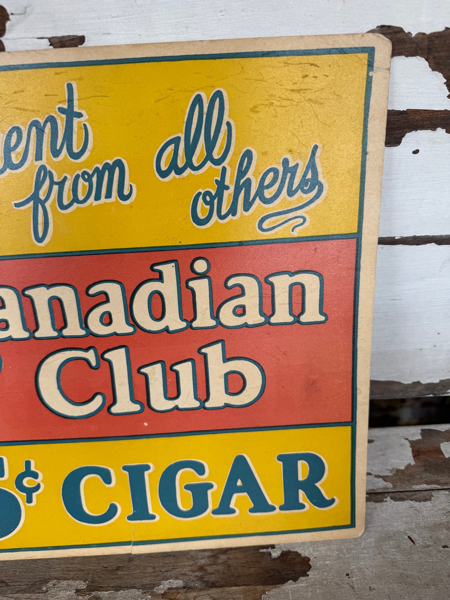 Vintage Cigar Sign Canadian Club Card Stock Great Graphics