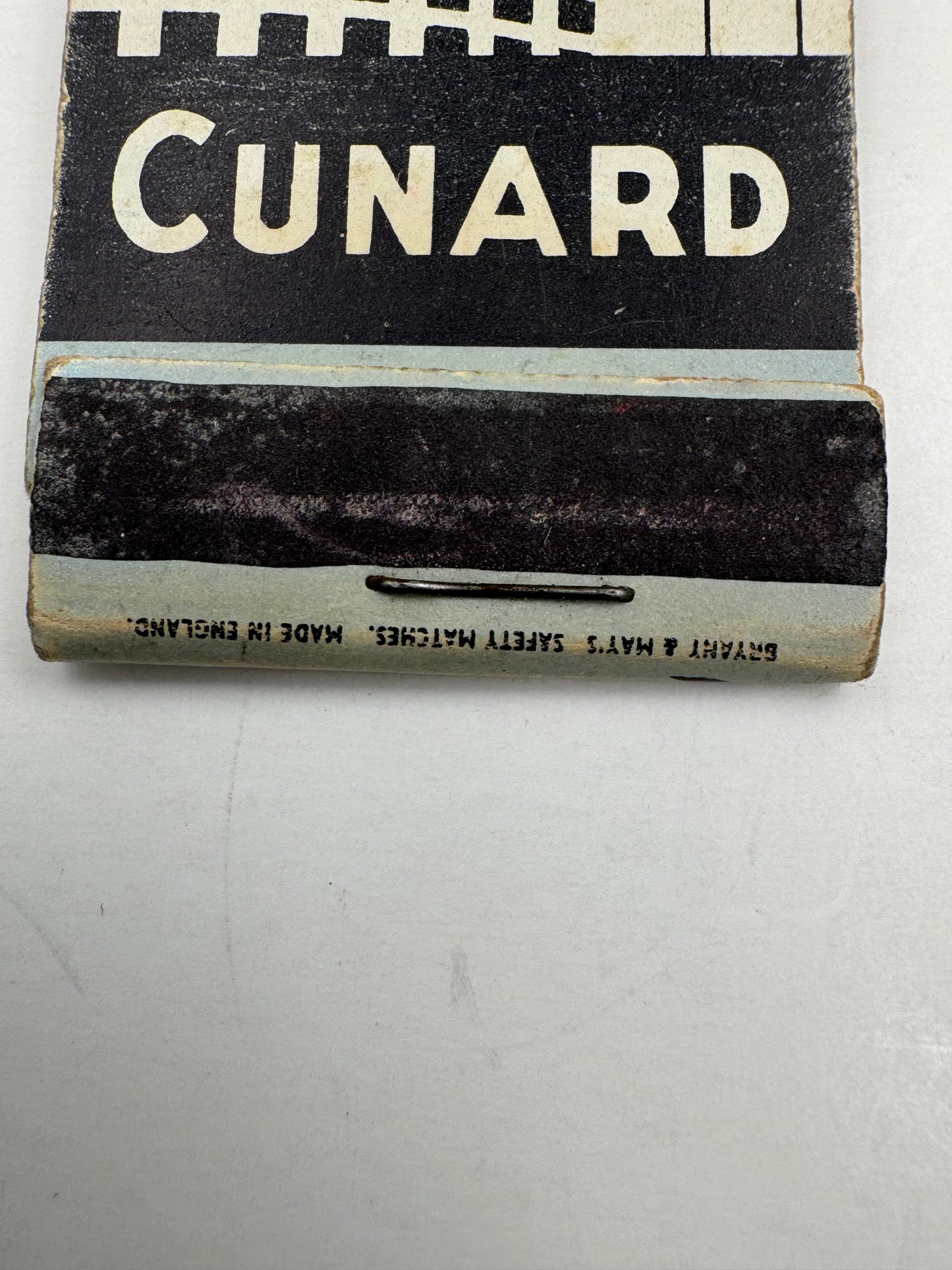 Vintage Matchbook Cunard Cool Ship Stack Graphic NOS