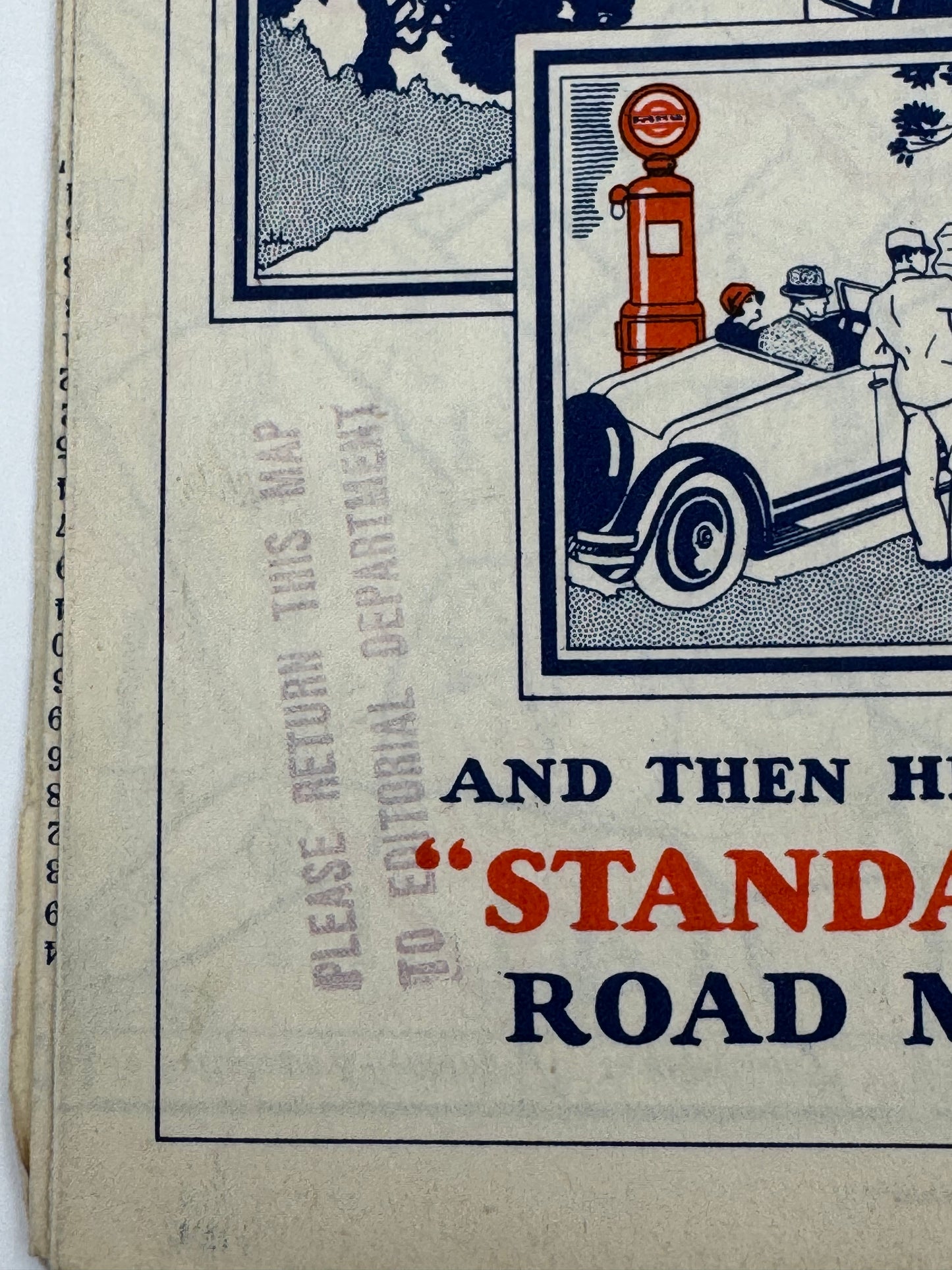 Vintage Road Map Standard Oil New Jersey 1929