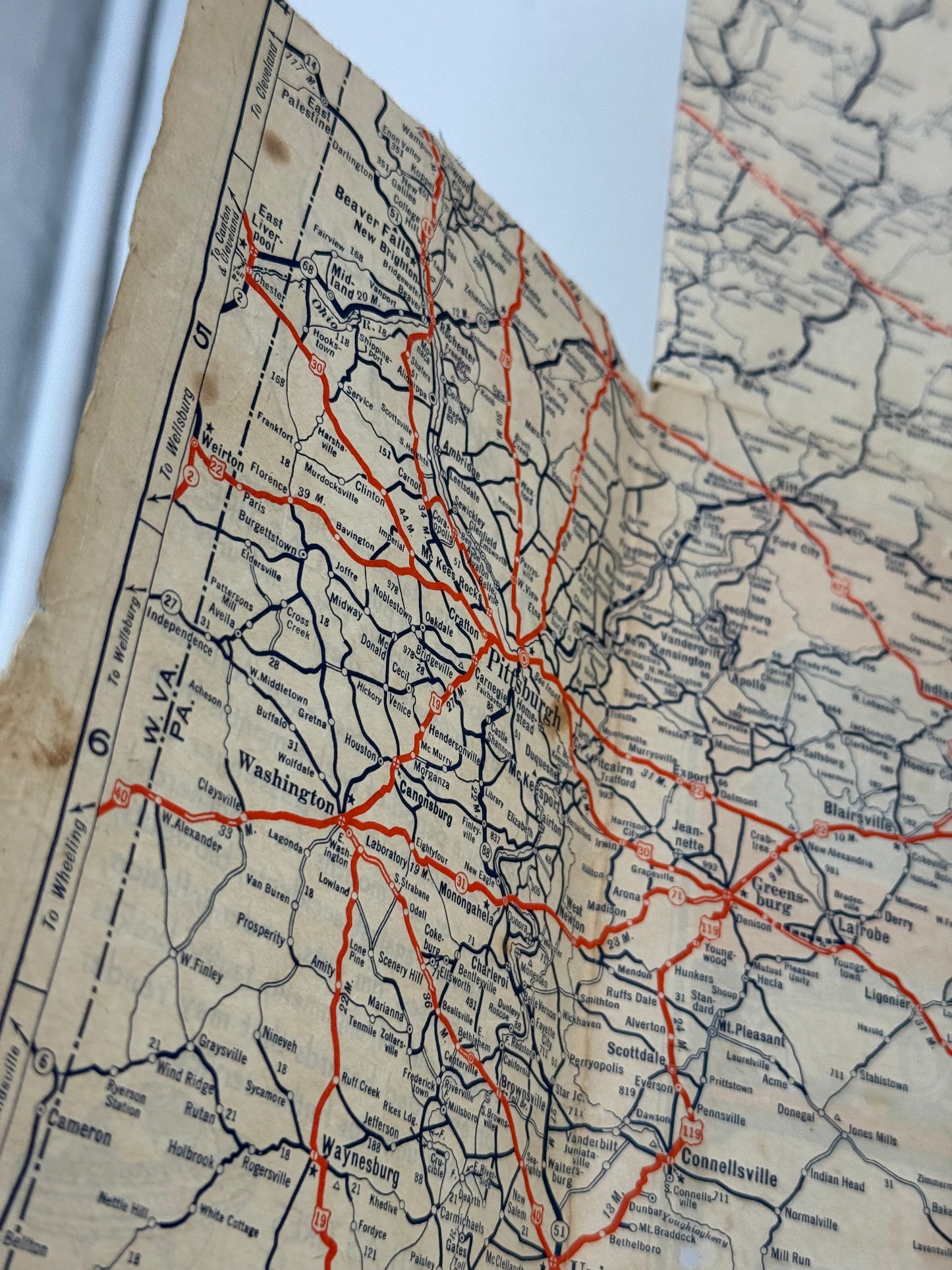 Vintage Standard Oil Road Map Pennsylvania 1931