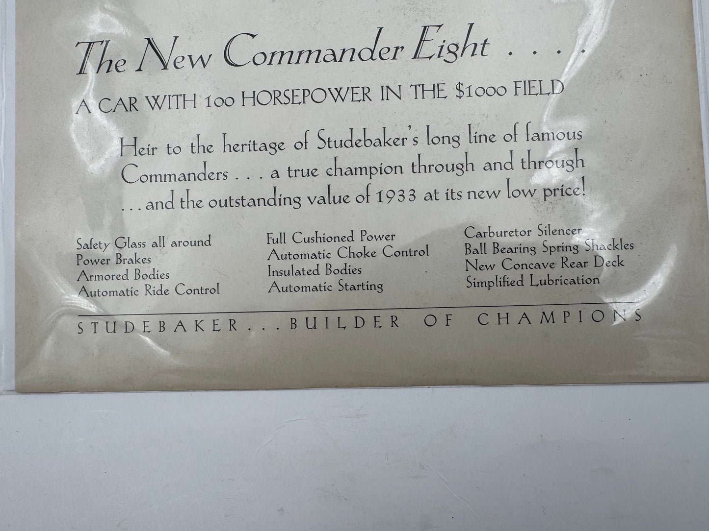 Vintage Studebaker Ad Commander Eight