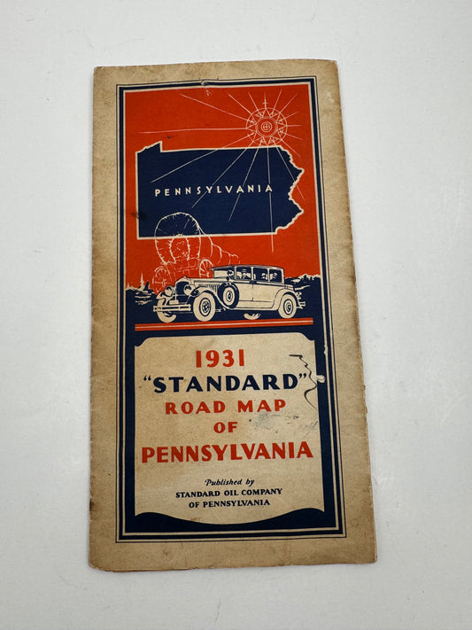 Vintage Standard Oil Road Map Pennsylvania 1931