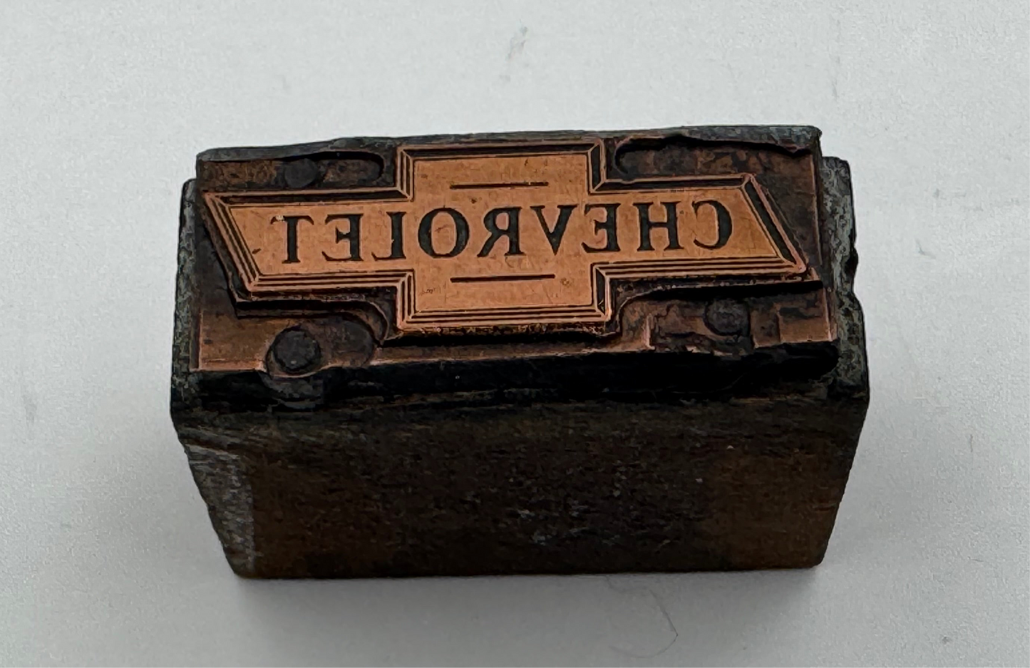 Vintage Printers Block Chevrolet Bow tie