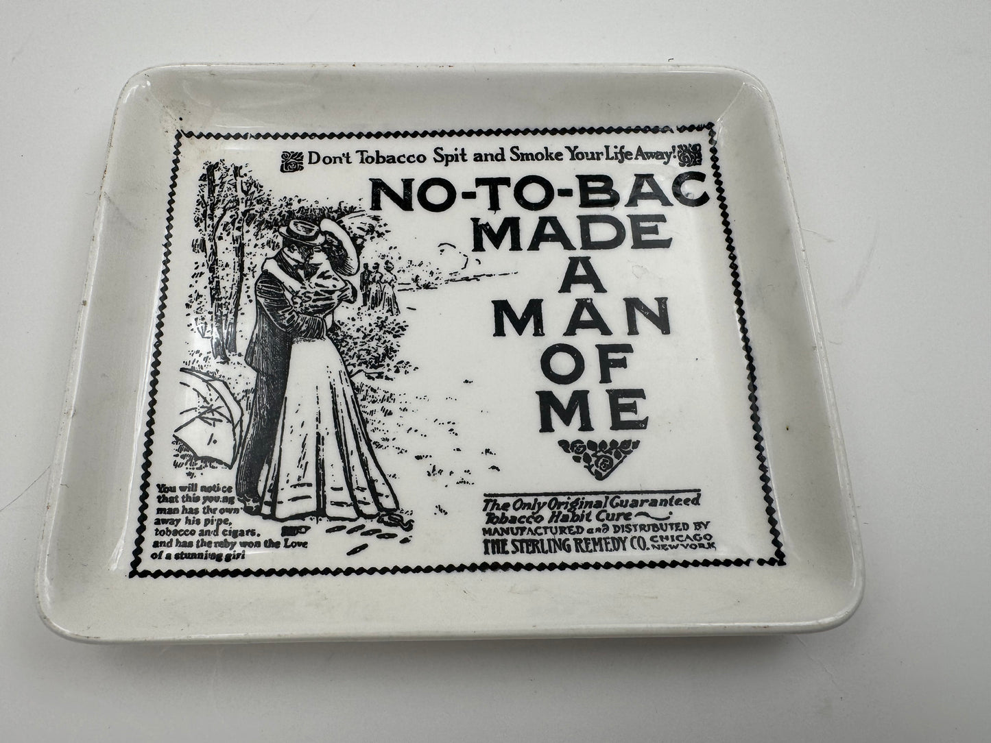 Vintage Tobacco Tray No To Bac Made A Man Of Me