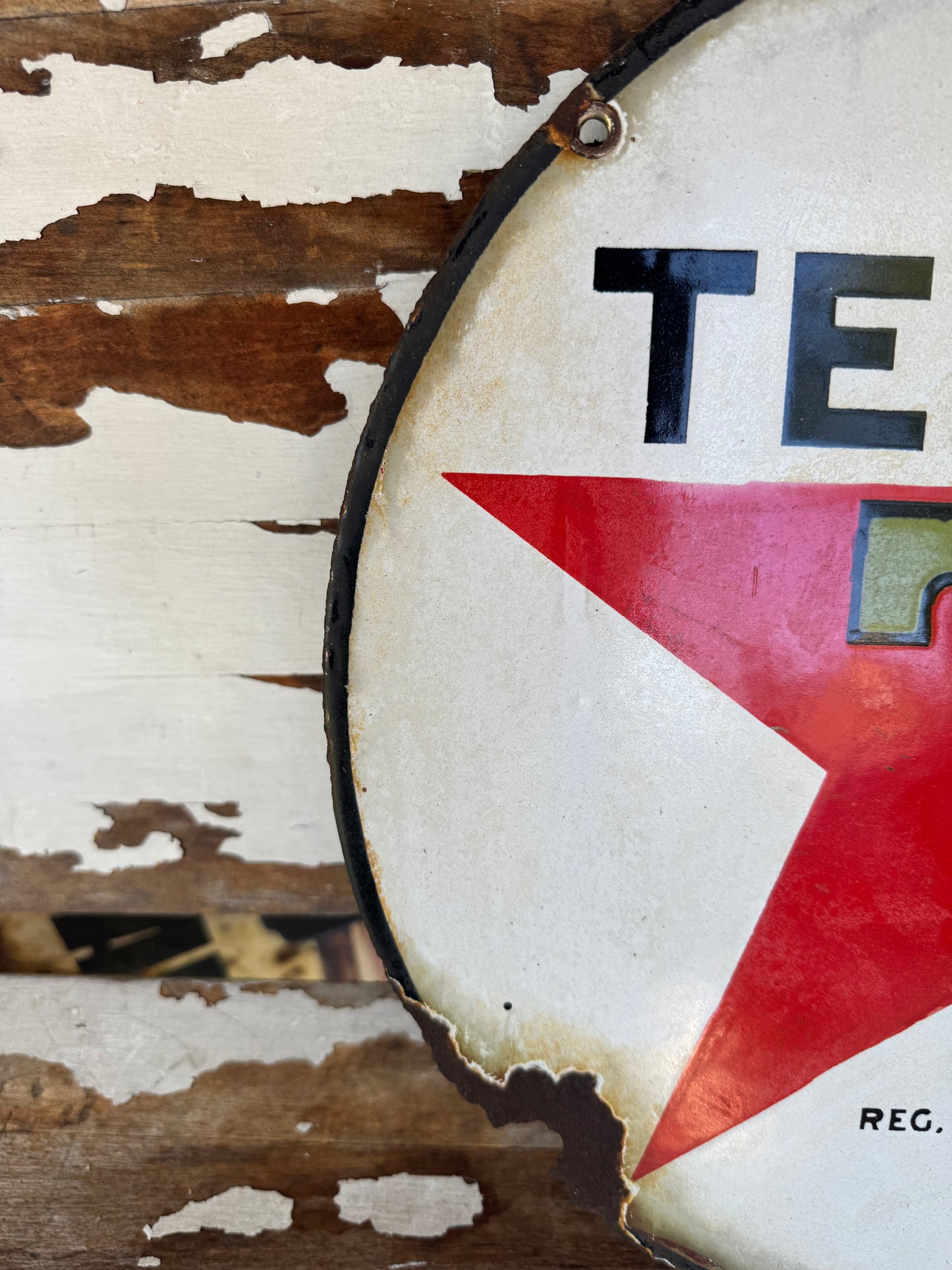 Vintage Texaco Sign 15” Porcelain