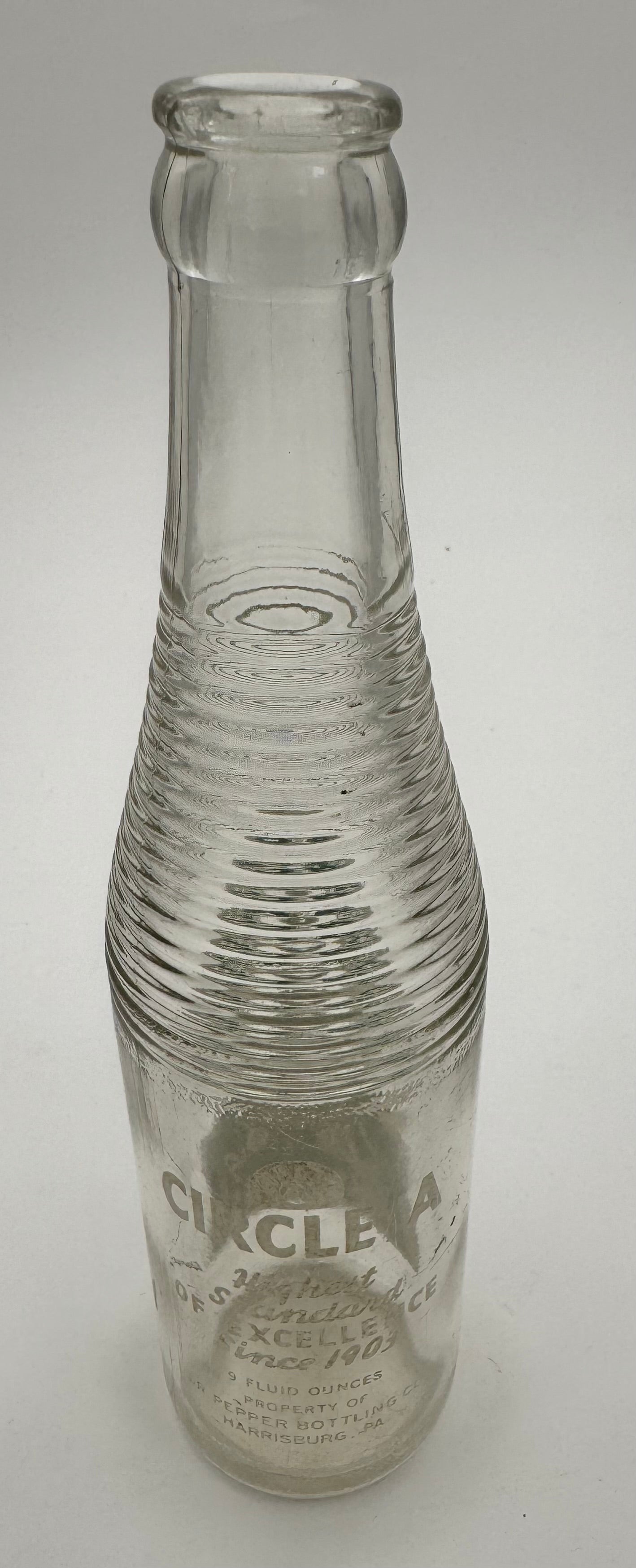 Vintage ACL Circle A Soda Bottle 9 Ounce