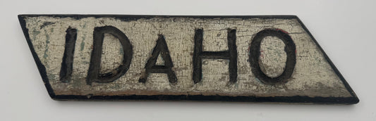 Vintage Wood Sign Idaho Early Forest Boundary Marker