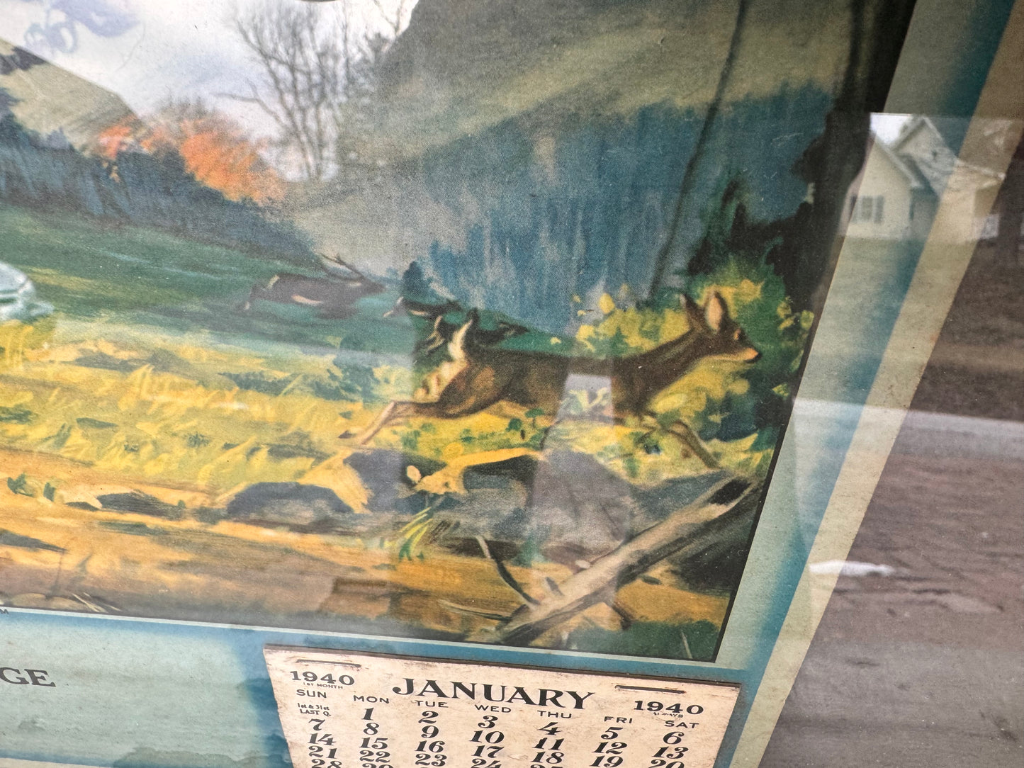 Vintage Service Station Calendar 1940 Intact Farmersville, PA.