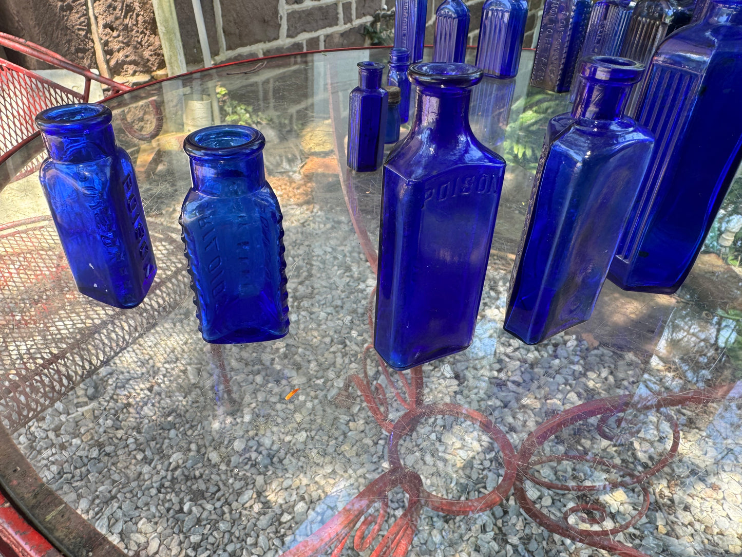 Vintage Poison Bottle Collection Cobalt Blue