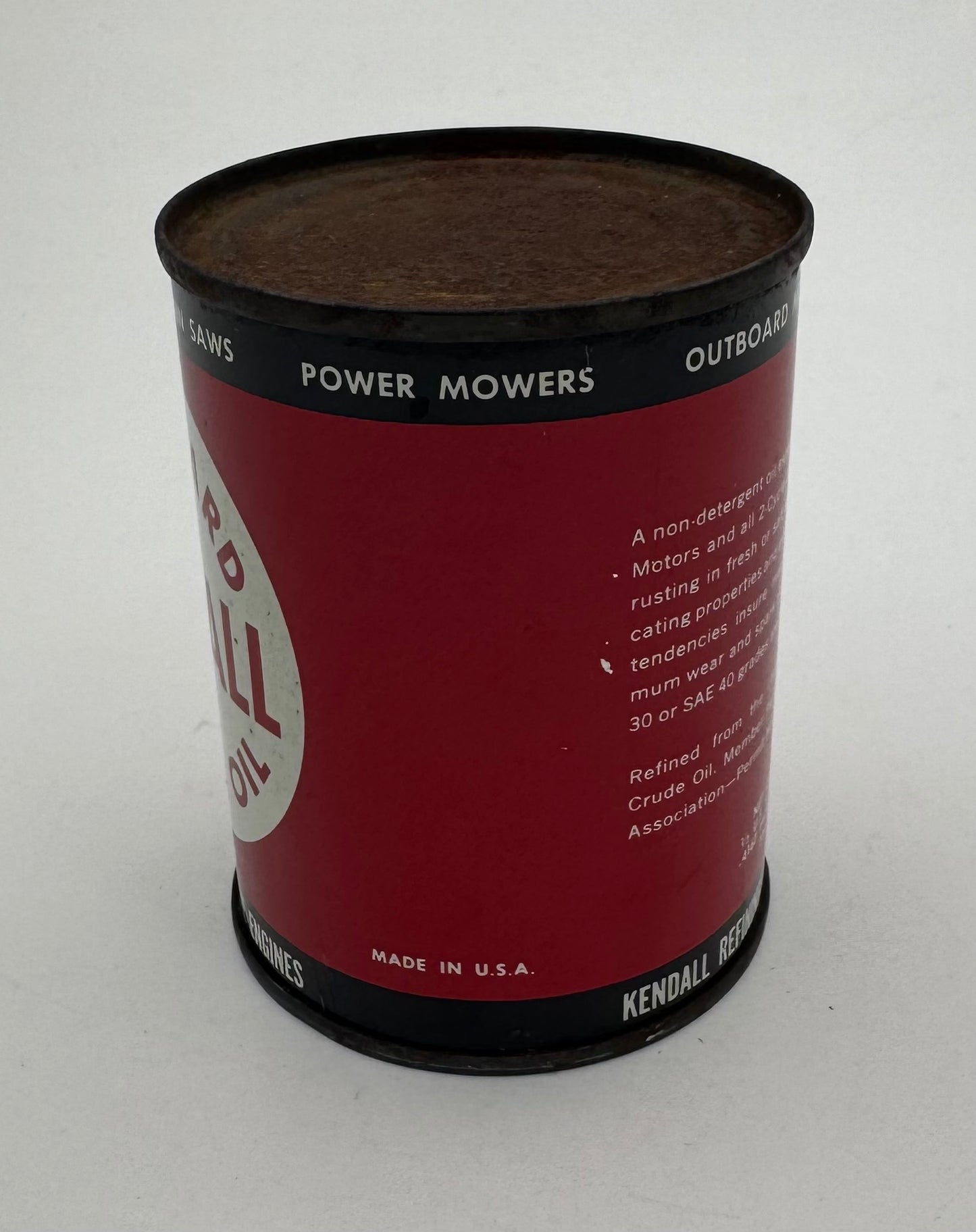 Vintage Kendall Outboard Oil Can Pint Full