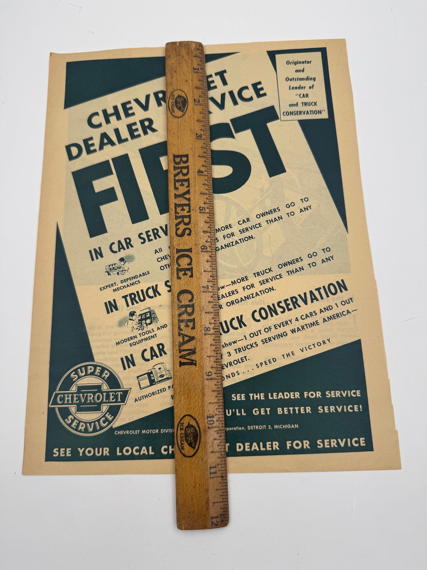 Vintage Chevrolet Super Service Ad Print