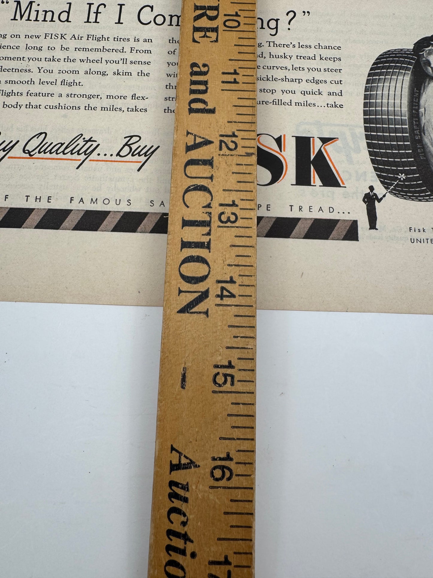 Vintage Fisk Tires Ad Large Format 14” x 11” RARE