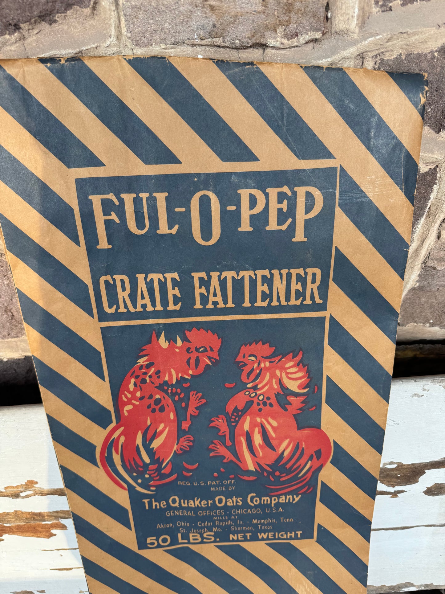 Vintage Ful O Pep Feed Bag Quaker Oats