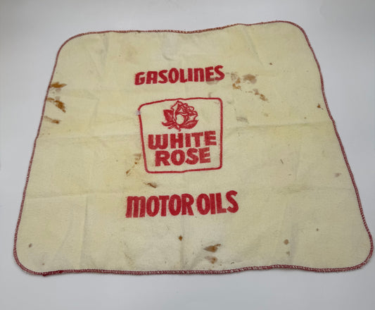 Vintage White Rose Gas Attendants Cloth