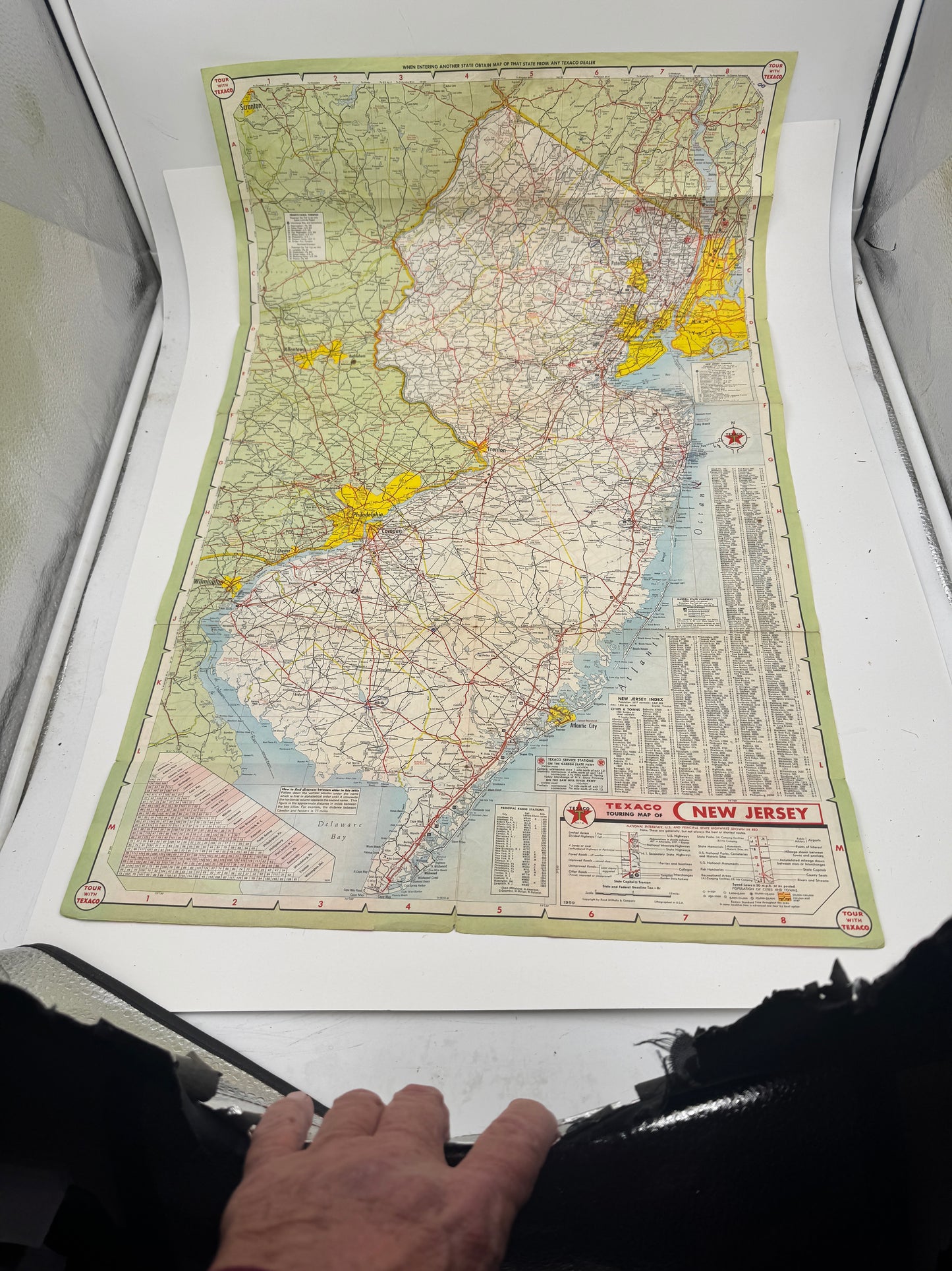 Vintage Texaco Road Map New Jersey & Metro NYC 1959