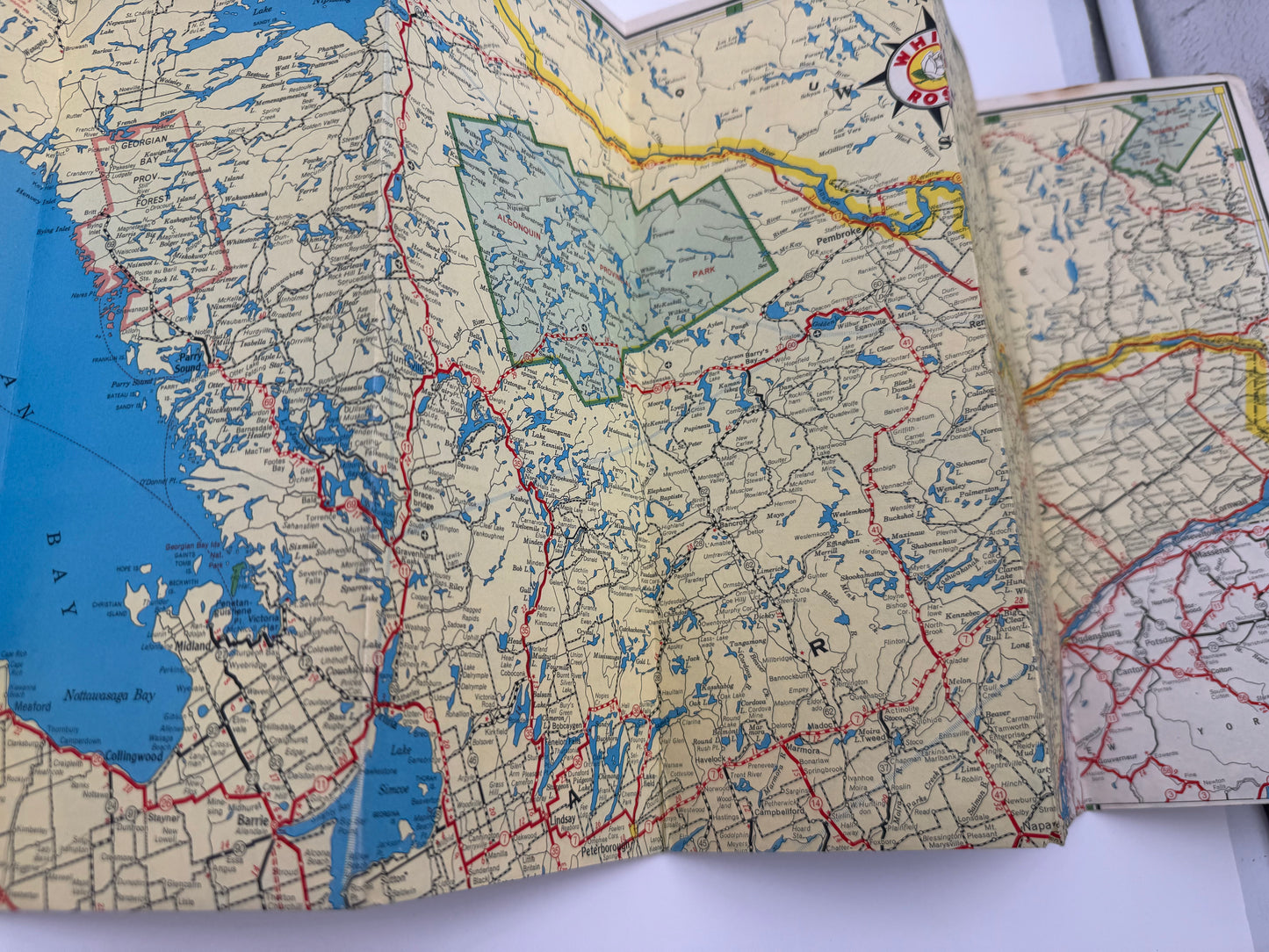Vintage Road Map White Rose Ontario