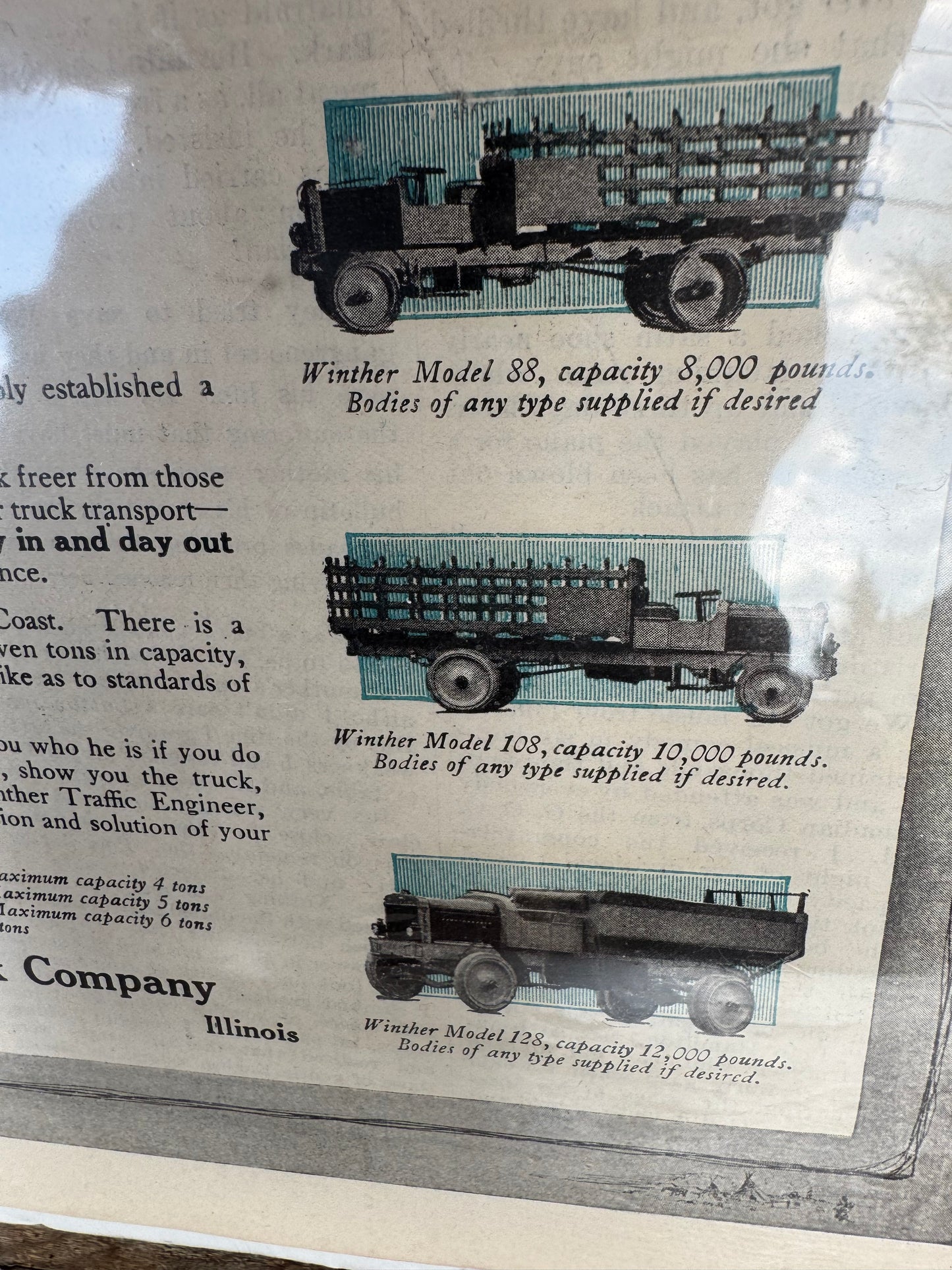 Vintage Winther Trucks Sign Rare 1918 Centerfold
