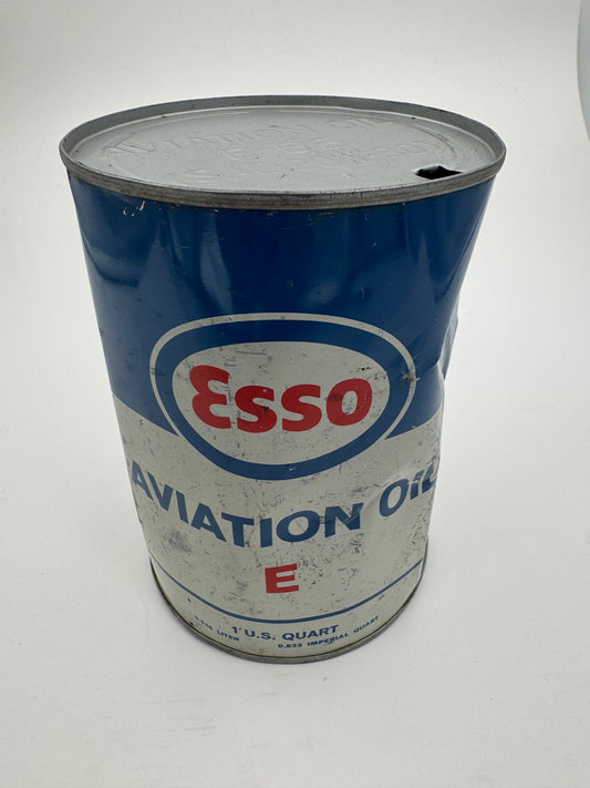 Vintage Esso Aviation Oil Can E Dented