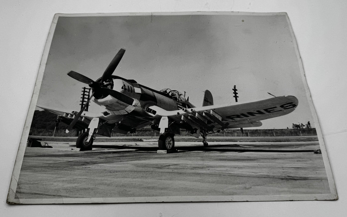 Vintage US Marines Jet Photo Black and White Reprint