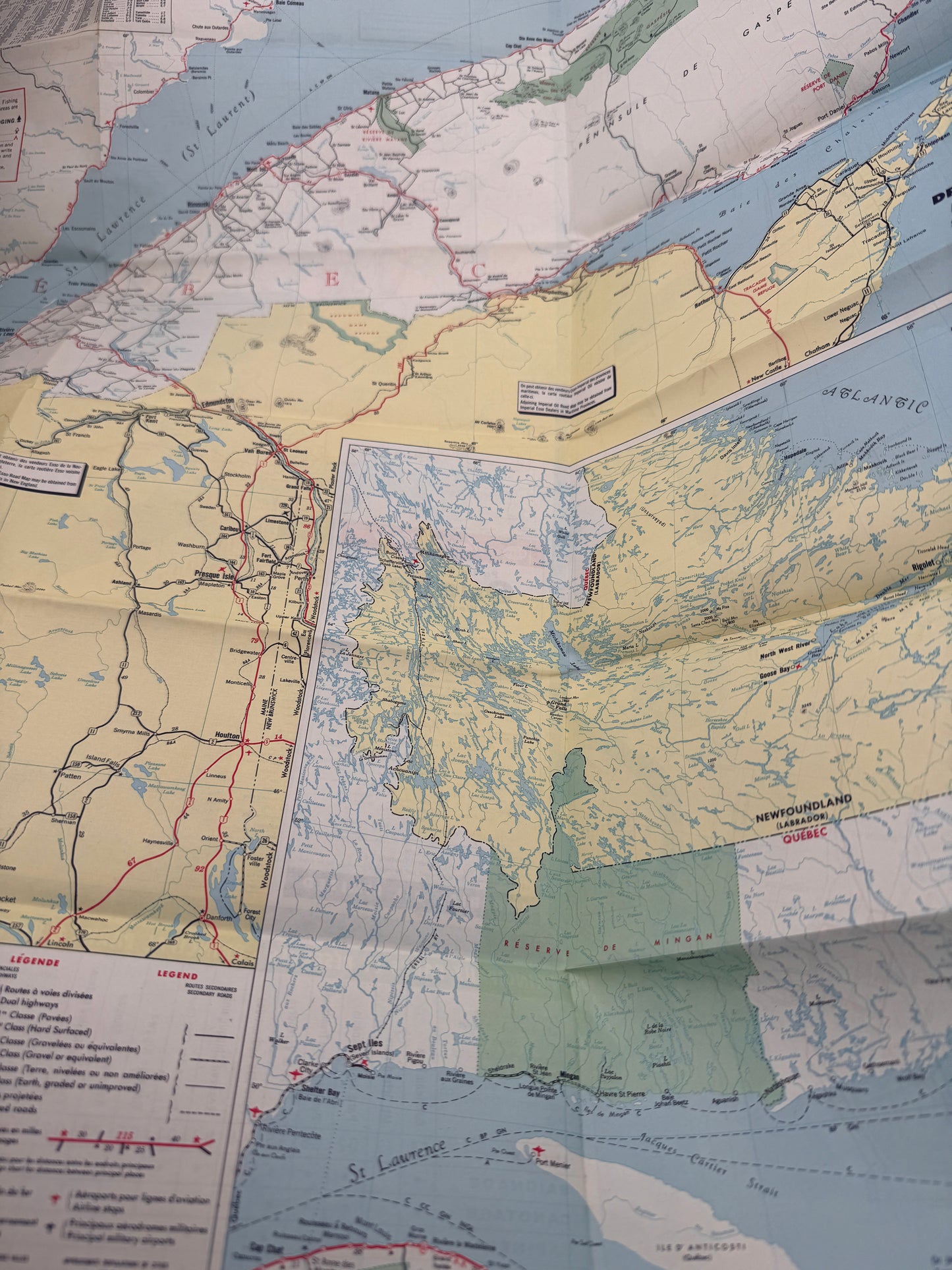 Vintage Esso Roadmap Quebec 1957 New Old Stock