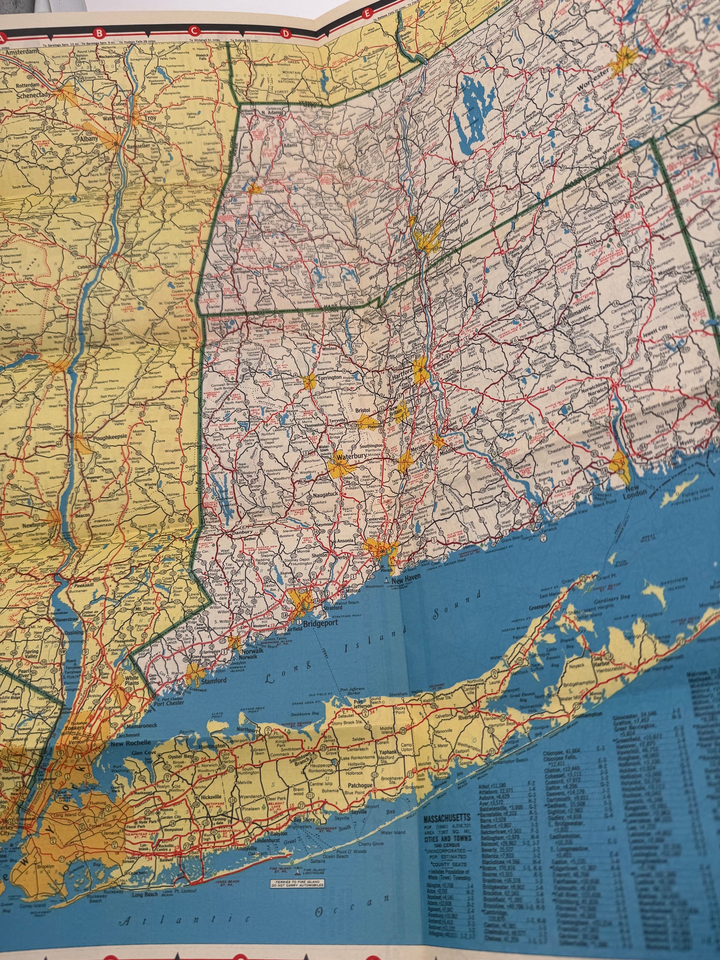 Vintage Roadmap Veedol Tydol 1940 Cape Cod NOS