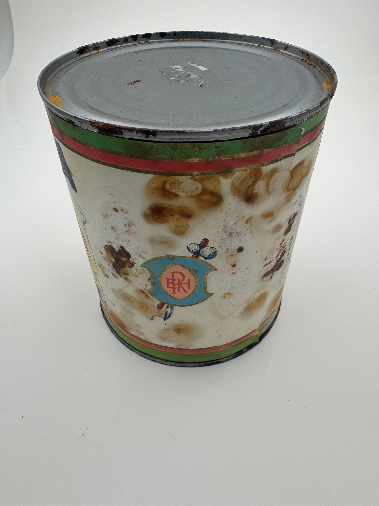 Vintage Tin Can Og Na Tomatoes Native American Ad