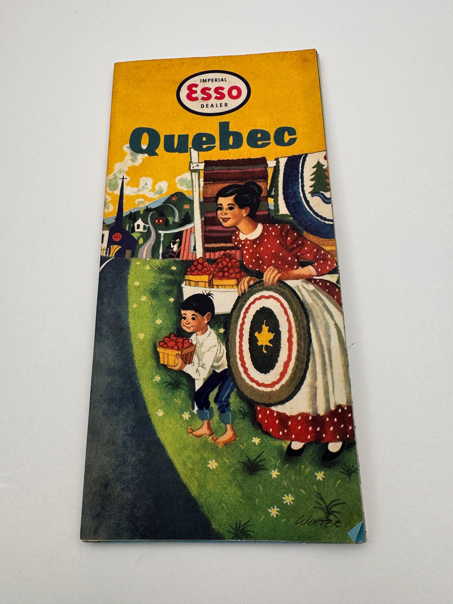 Vintage Esso Roadmap Quebec 1957 New Old Stock