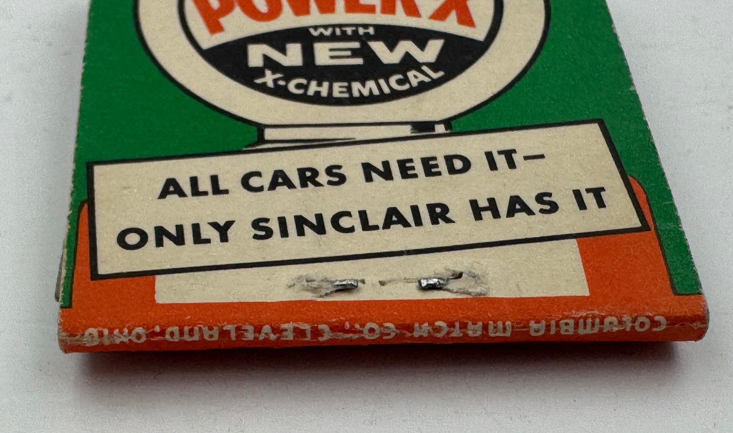 Vintage Matchbook Sinclair Power X NOS