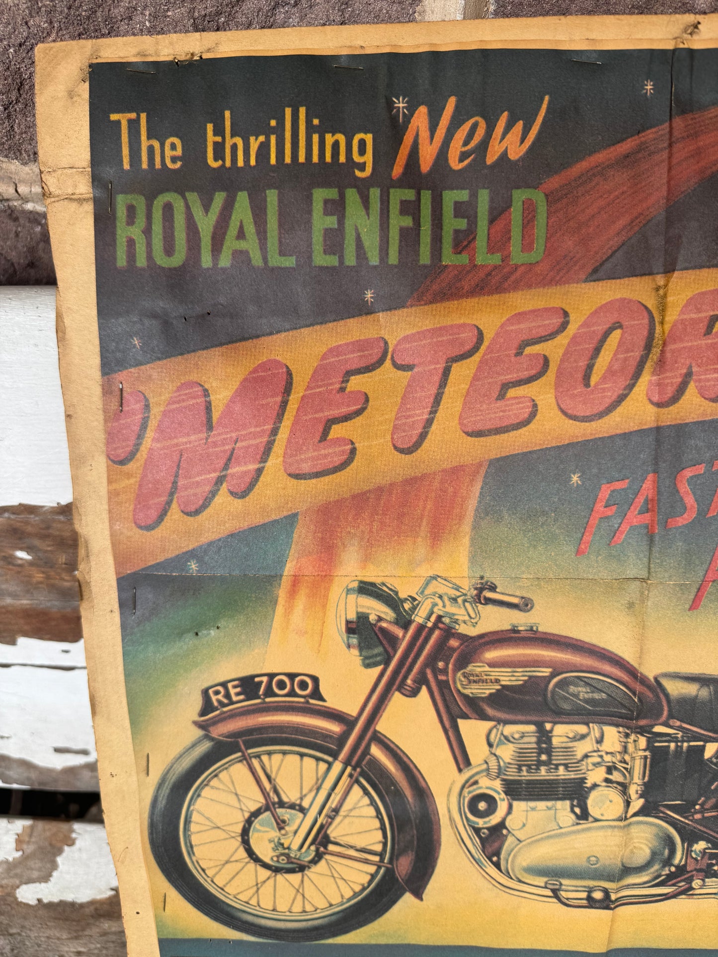 Vintage Royal Enfield Meteor 700 Motorcycle Poster