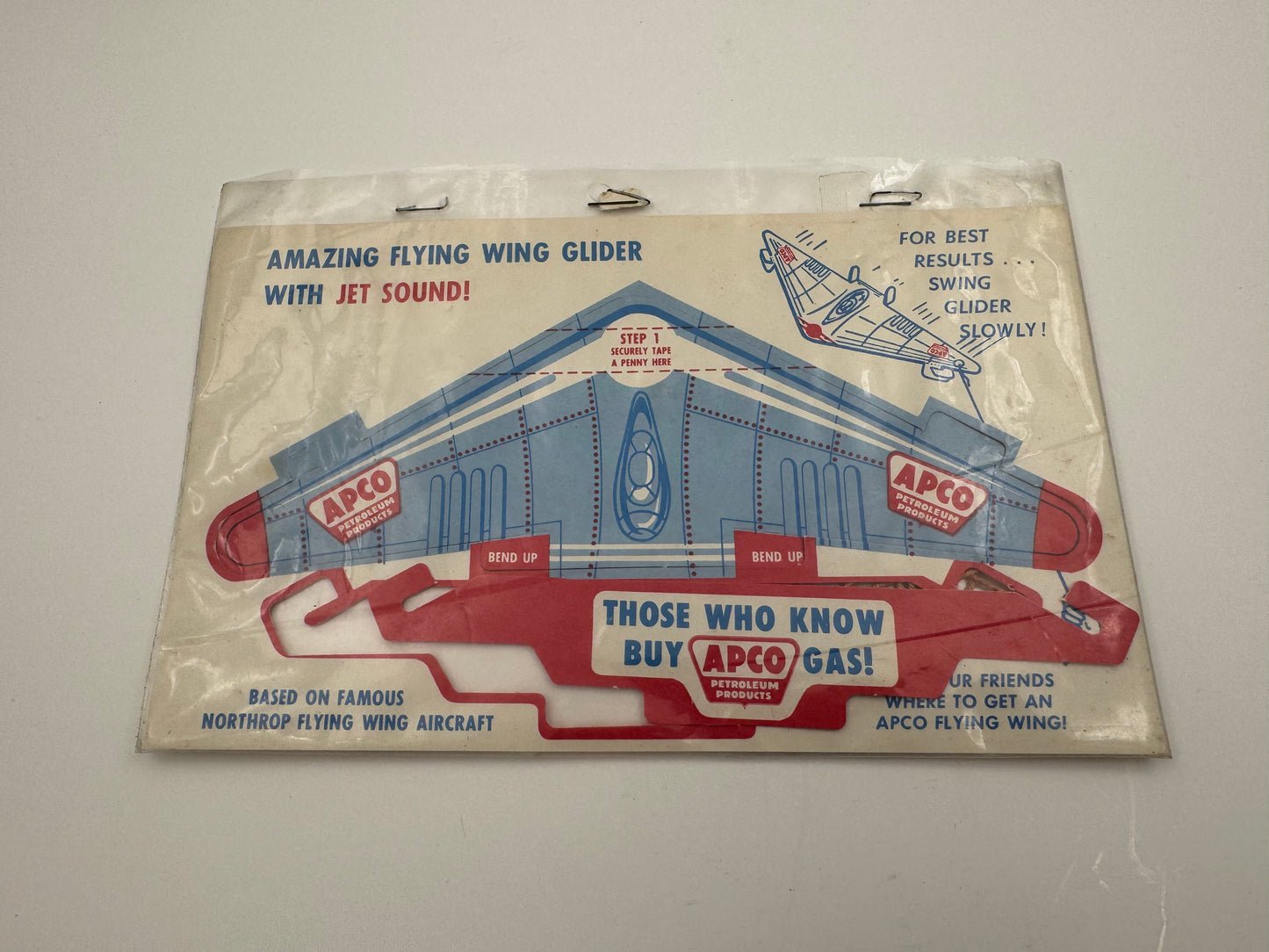 Vintage APCO Gasoline Flying Wing Toy NOS