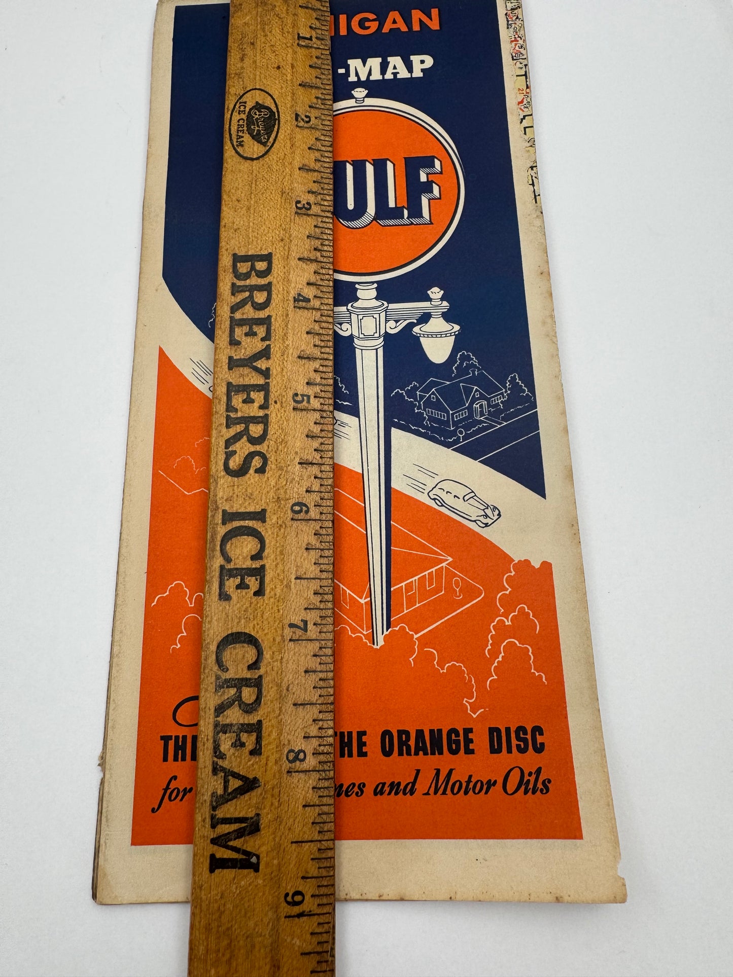 Vintage Road Map Gulf Michigan 1930s