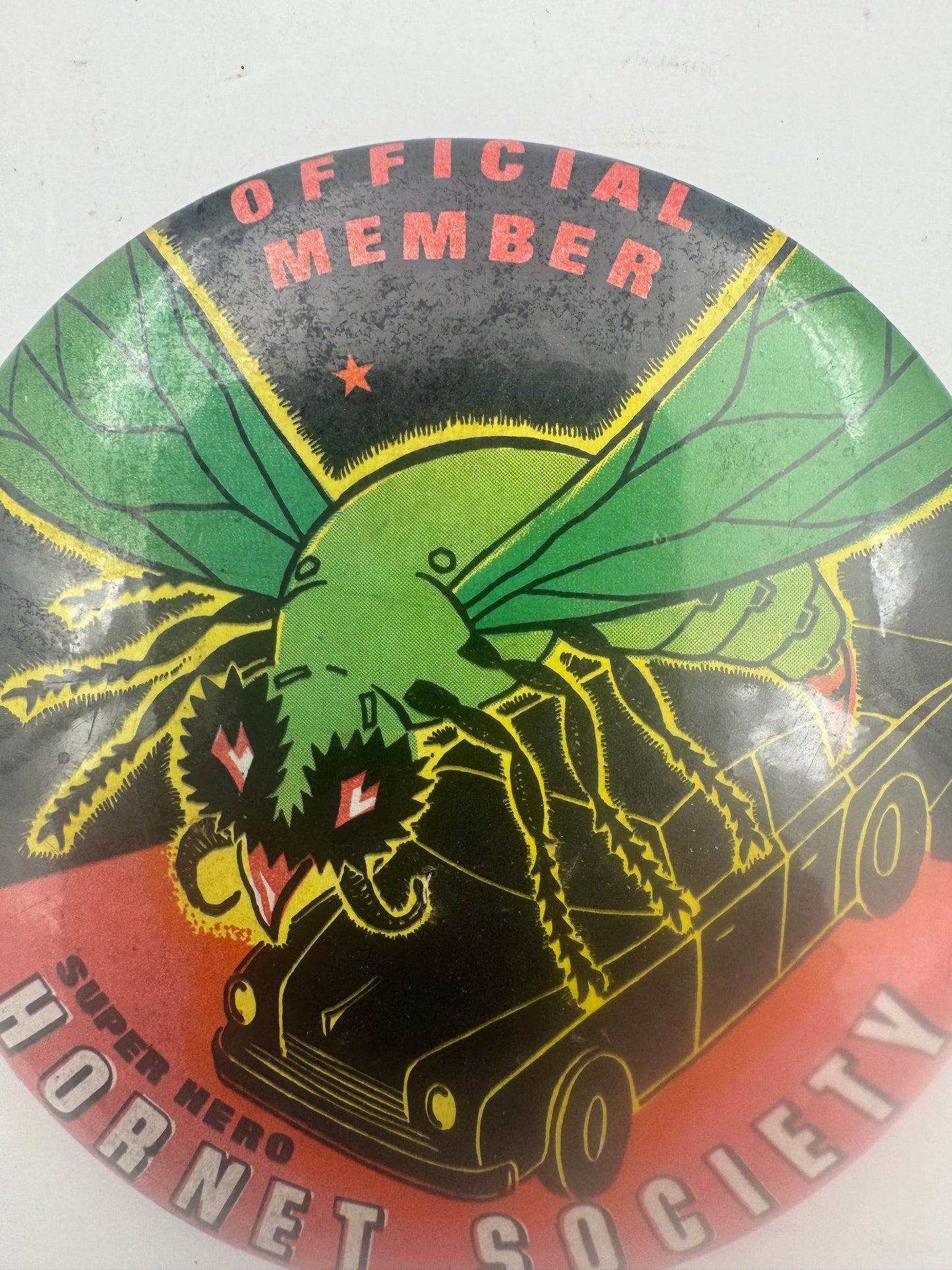 Vintage Green Hornet Button 1960s Action TV Show.