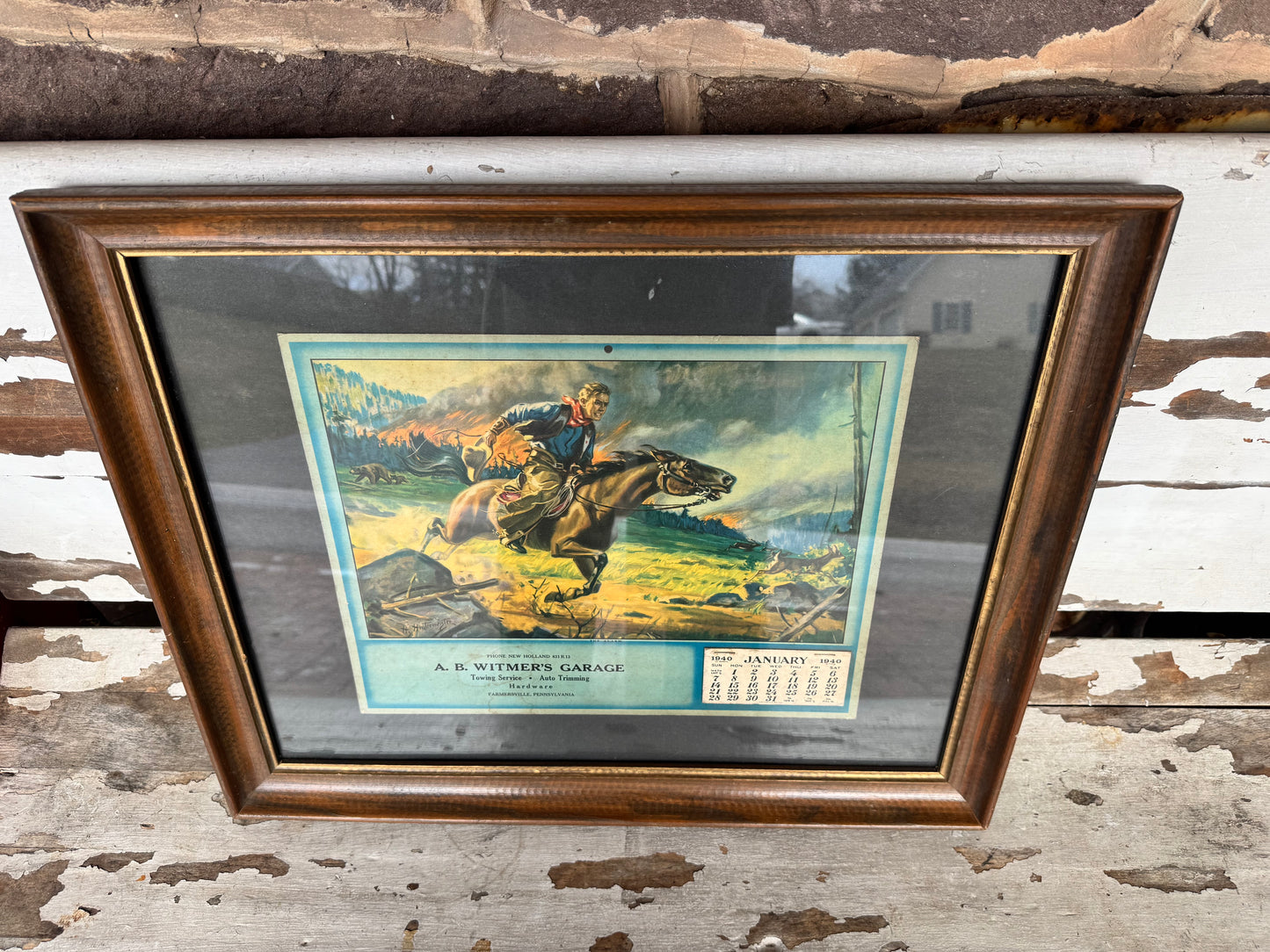 Vintage Service Station Calendar 1940 Intact Farmersville, PA.