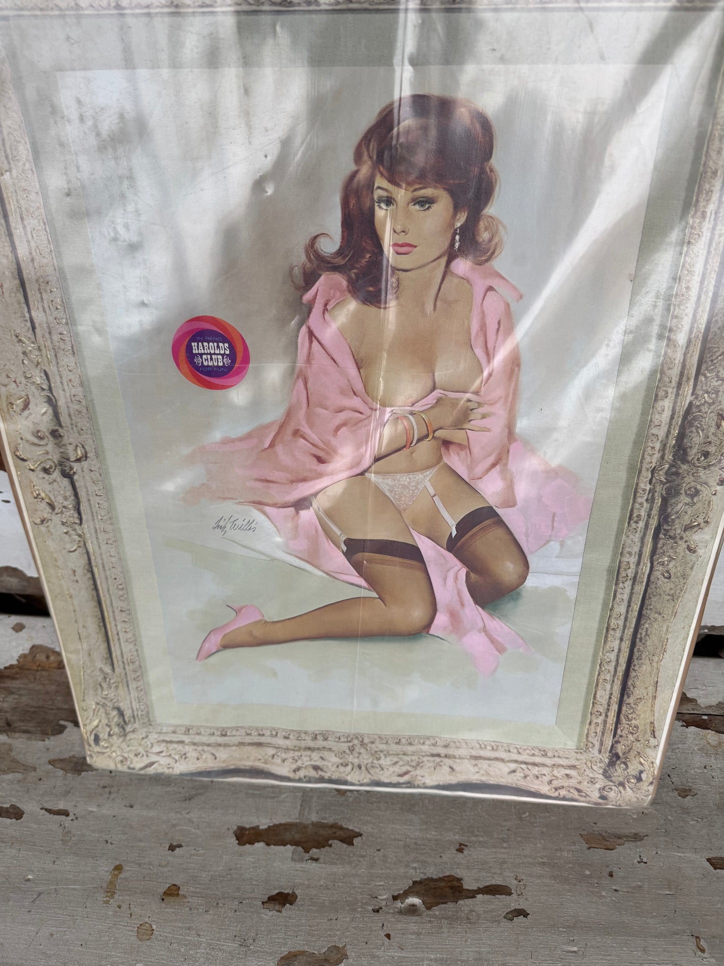 Vintage Harold's Club Pin Up Poster