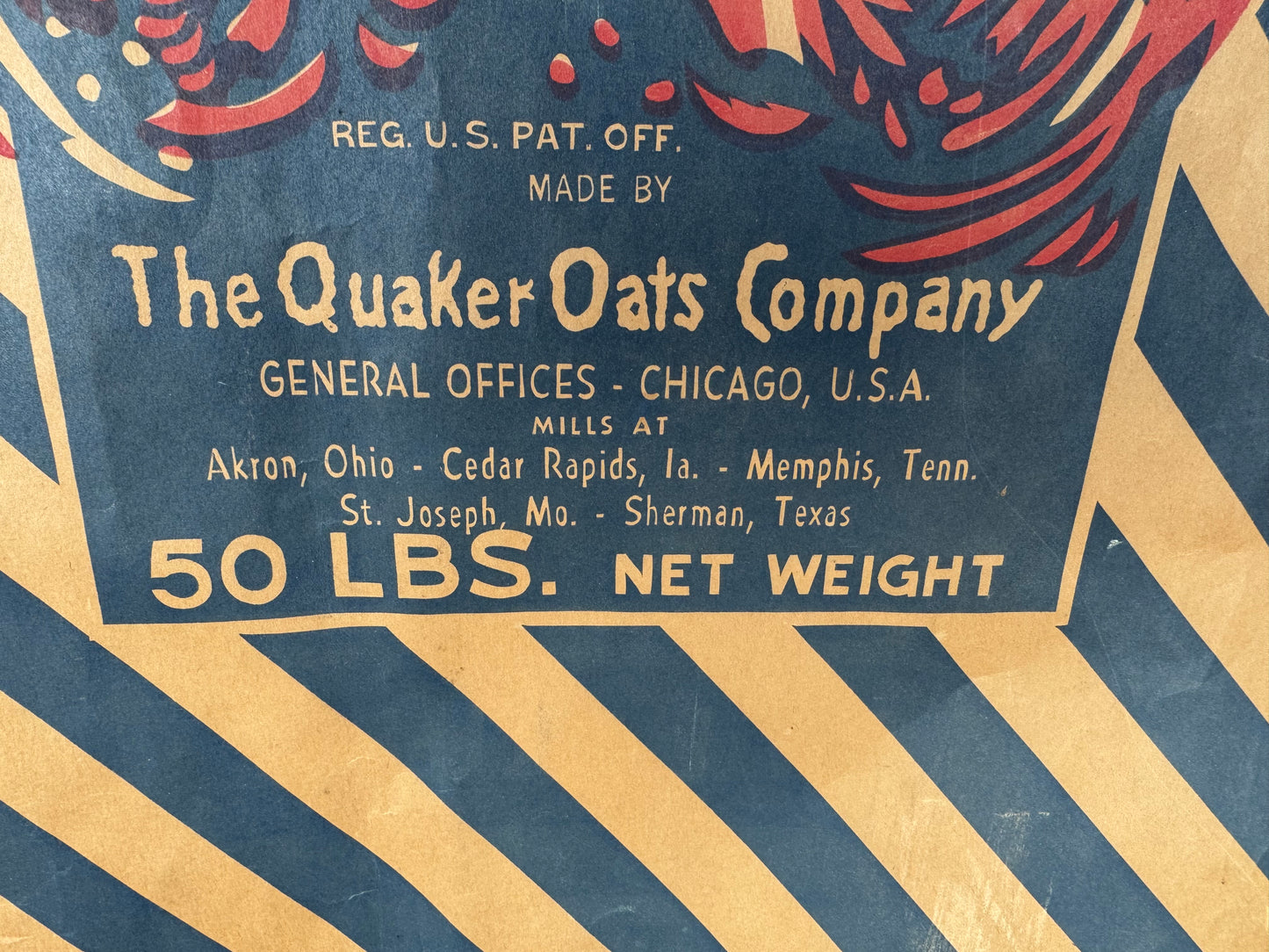 Vintage Ful O Pep Feed Bag Quaker Oats