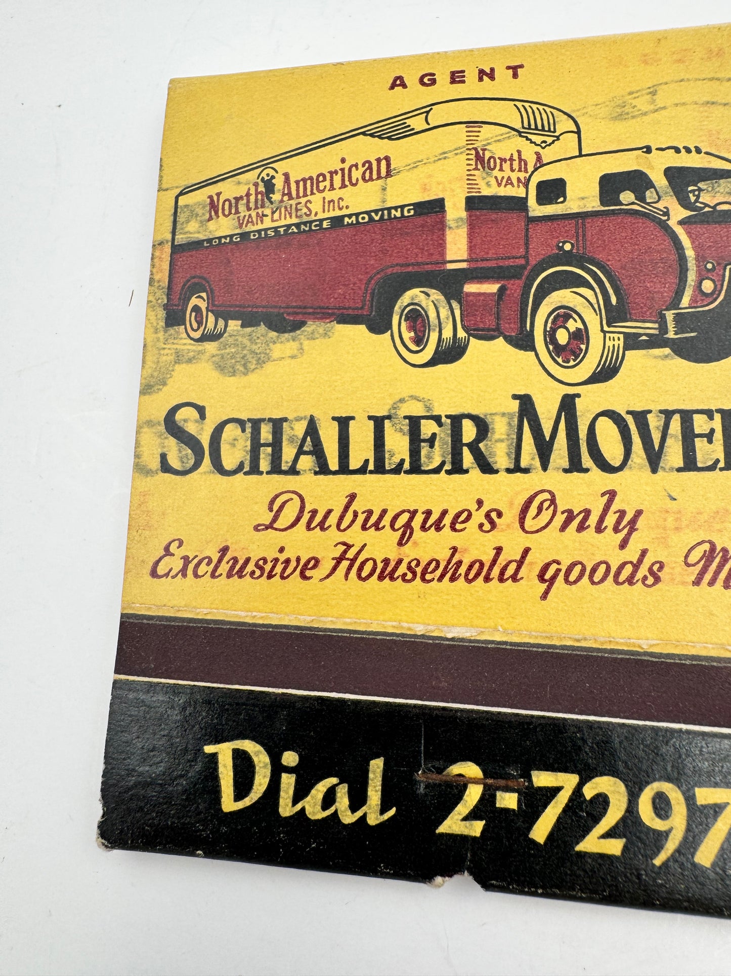 Vintage Feature Matchbook Full Schaller Movers 1930s