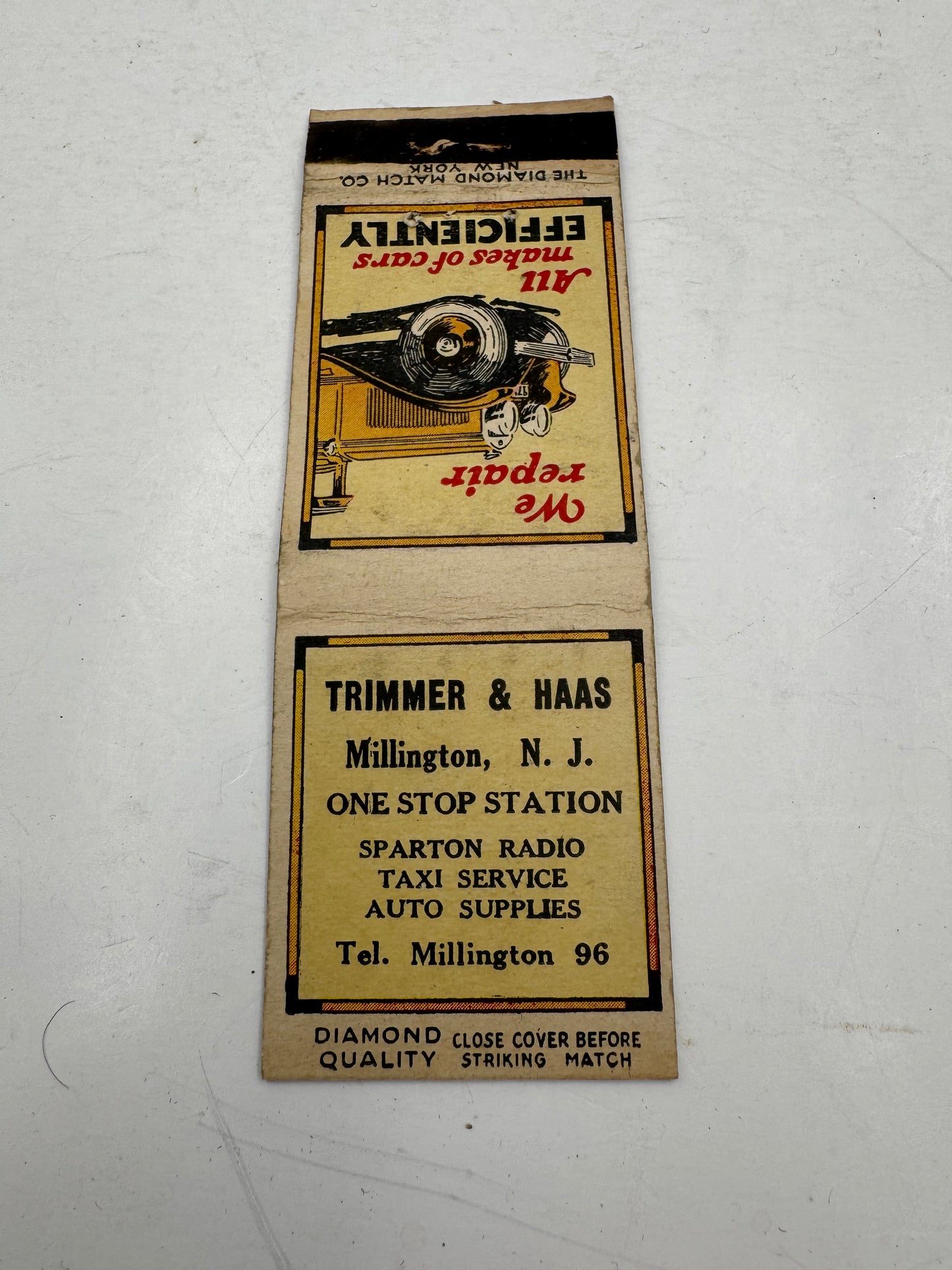 Vintage Matchbook Cover Car Repair 1930s