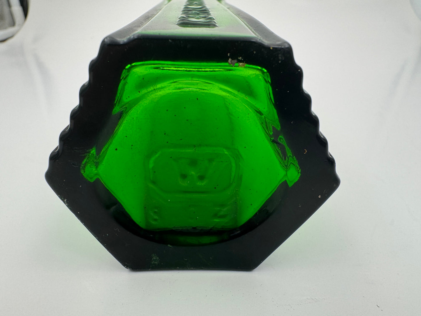 Vintage Poison Bottle Green Ribbed 8 Oz